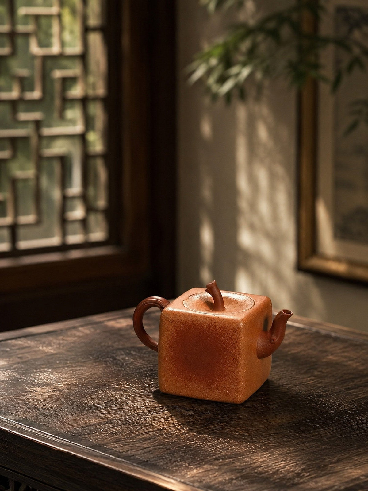 Handmade Sculptural Form Yixing Zisha Teapot – Aged Duanni Clay, 100ml