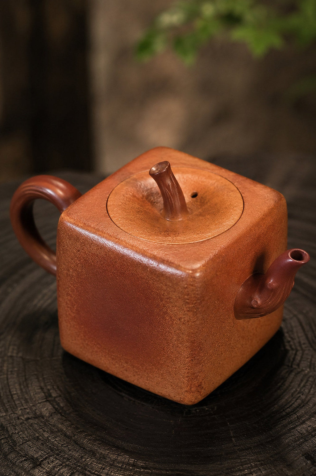 Handmade Sculptural Form Yixing Zisha Teapot – Aged Duanni Clay, 100ml