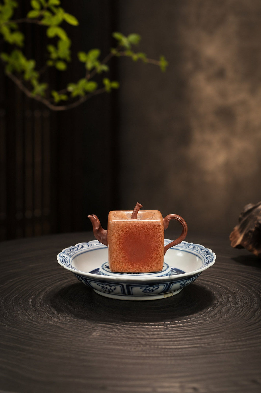 Handmade Sculptural Form Yixing Zisha Teapot – Aged Duanni Clay, 100ml
