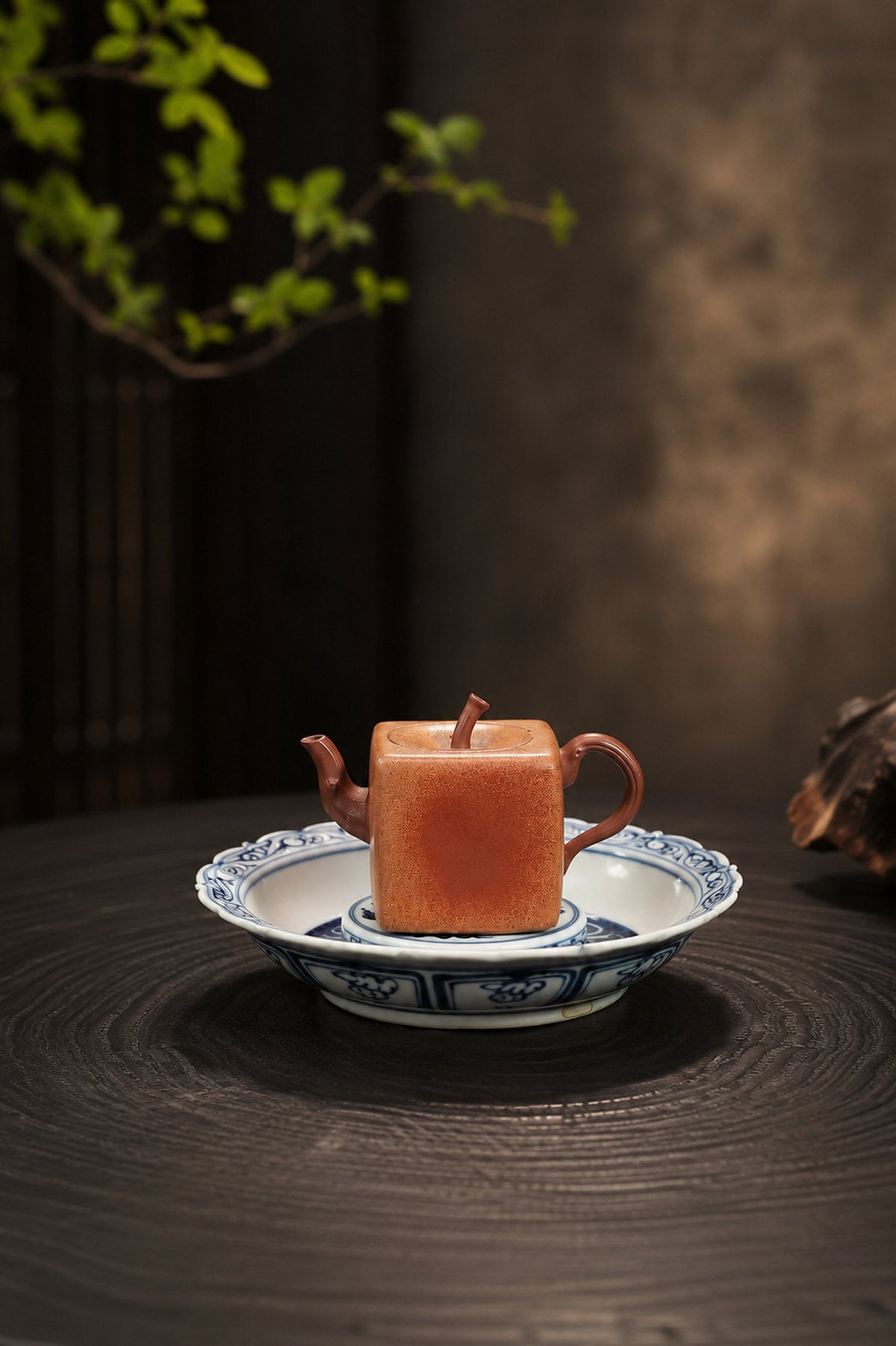 Handmade Sculptural Form Yixing Zisha Teapot – Aged Duanni Clay, 100ml