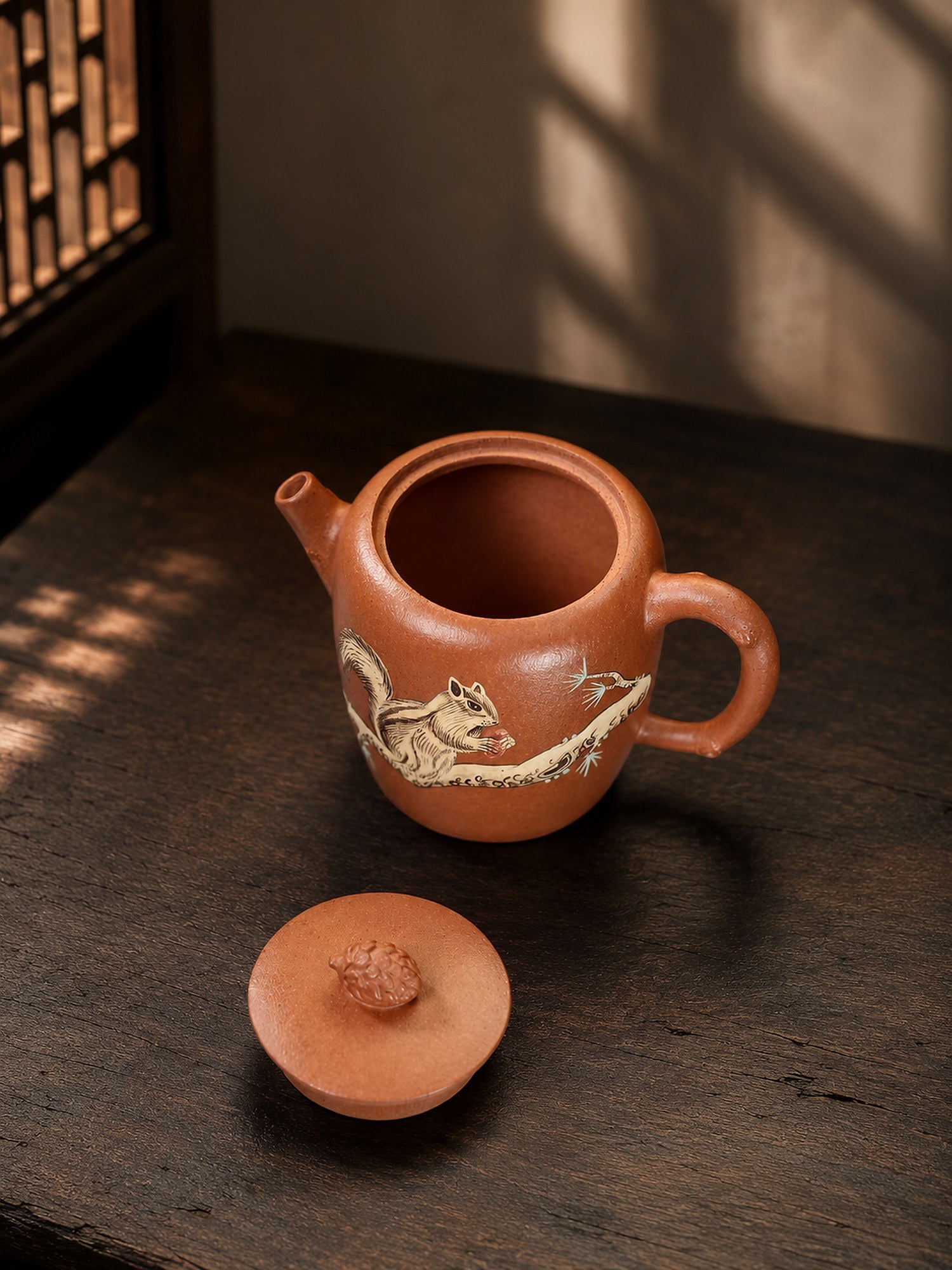 Sculptural Form Yixing Zisha Teapot – Aged Duanni Clay, 160ml