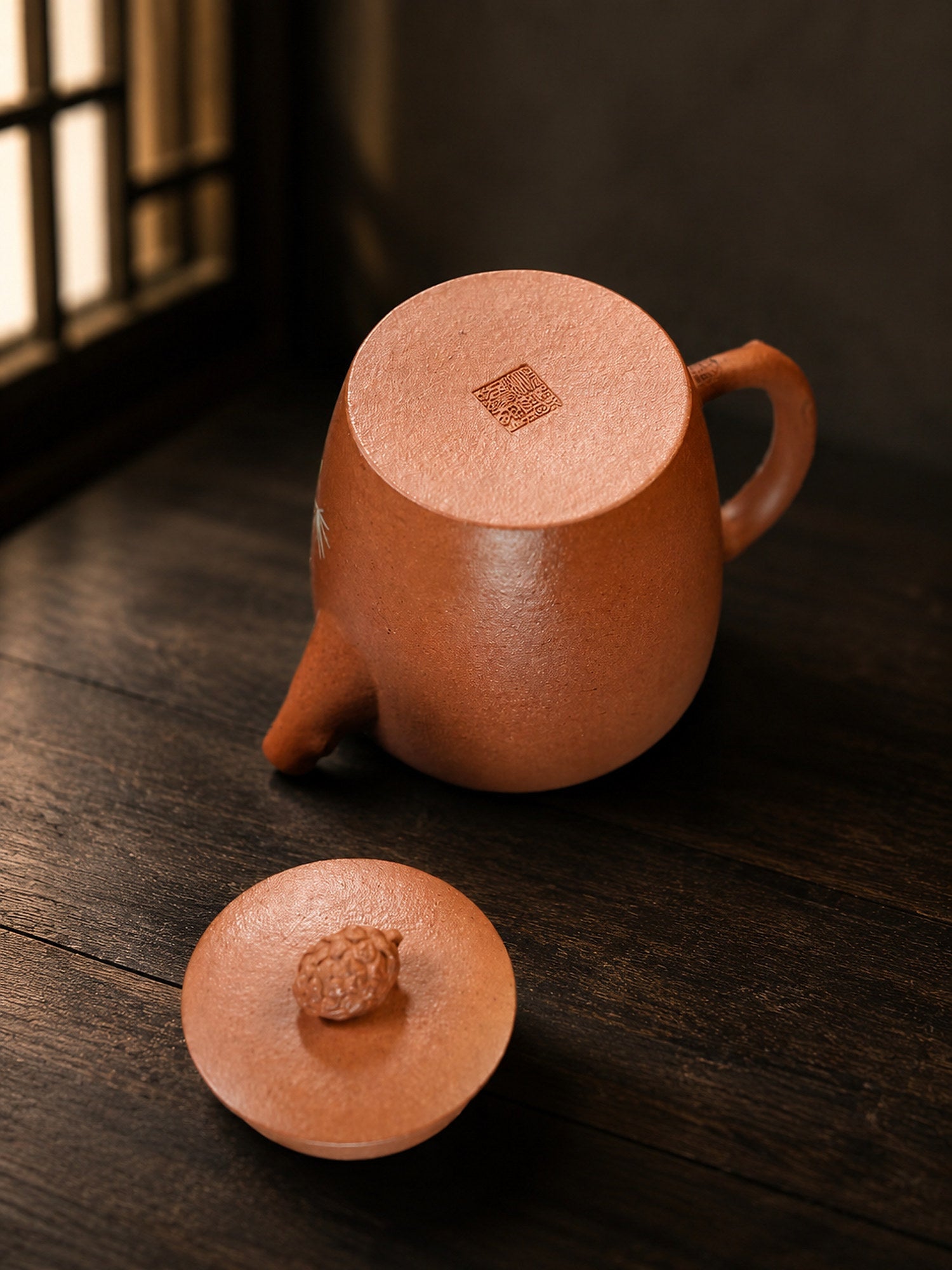Sculptural Form Yixing Zisha Teapot – Aged Duanni Clay, 160ml