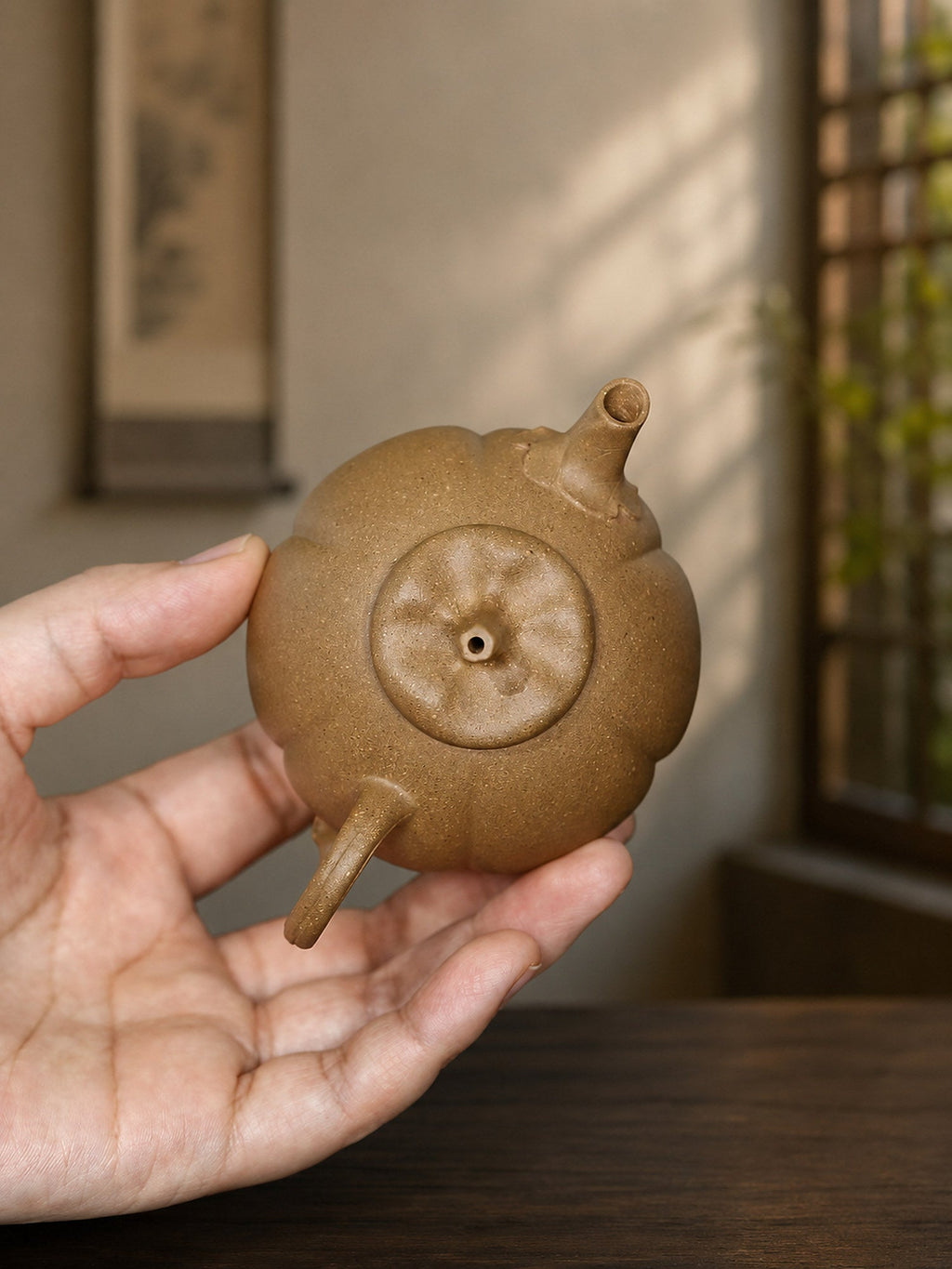Handmade Pumpkin Form Yixing Zisha Teapot – Aged Duanni Clay, 130ml