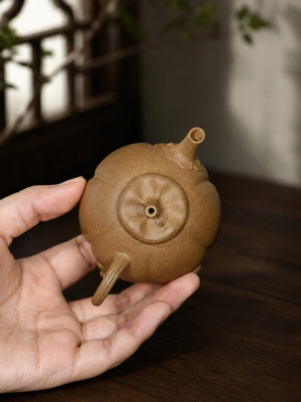 Handmade Pumpkin Form Yixing Zisha Teapot – Aged Duanni Clay, 130ml