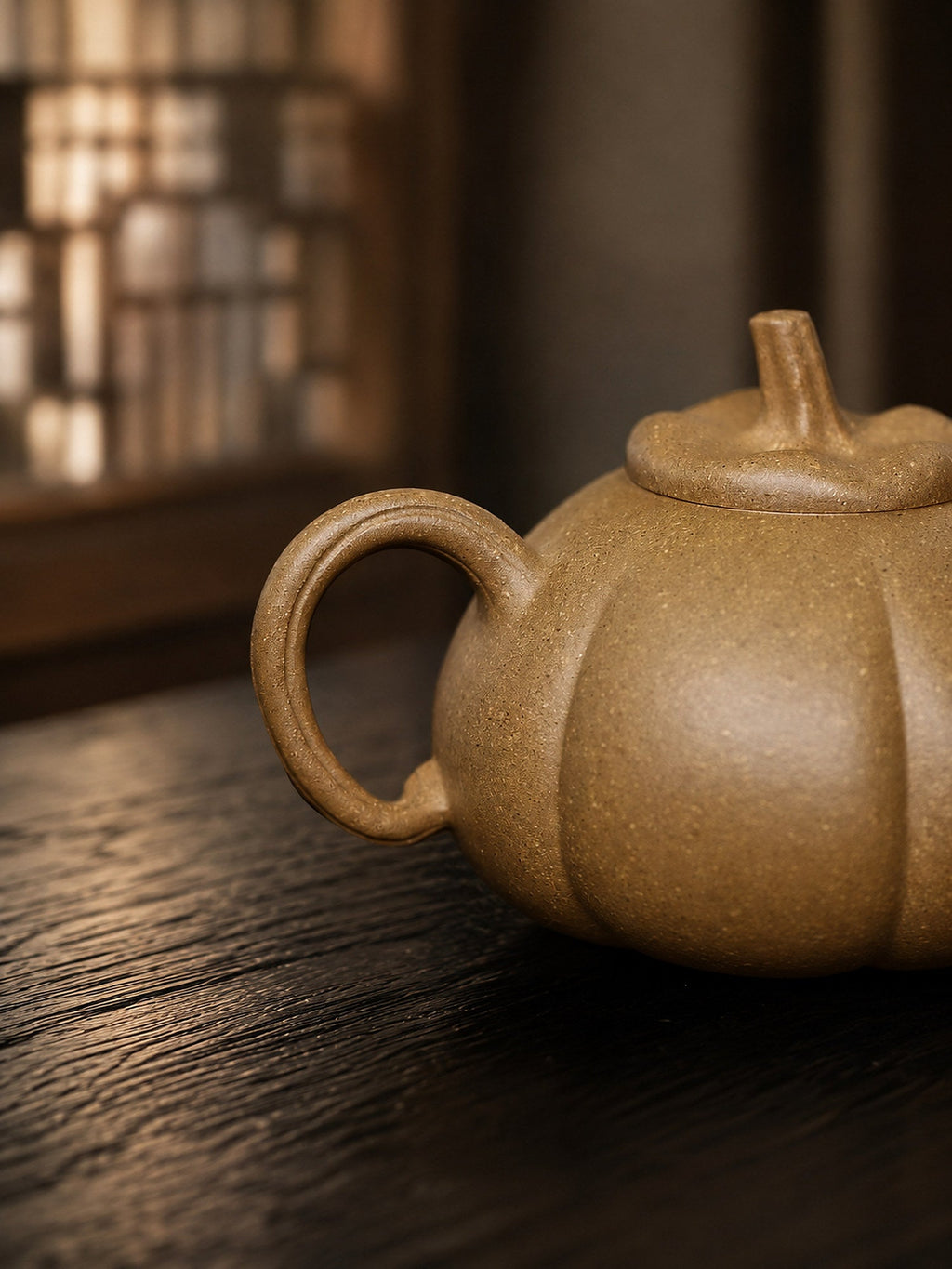 Handmade Pumpkin Form Yixing Zisha Teapot – Aged Duanni Clay, 130ml