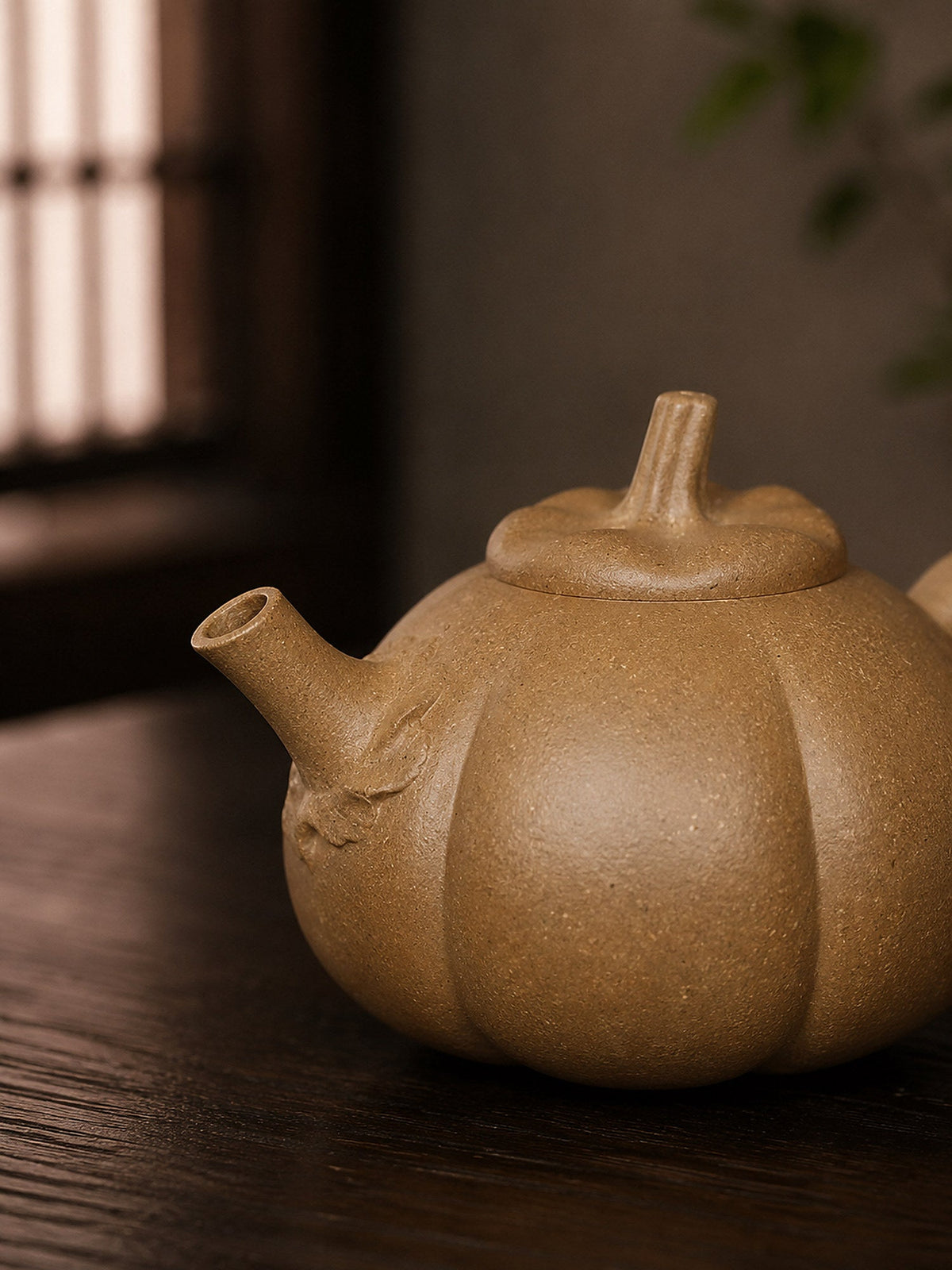 Handmade Pumpkin Form Yixing Zisha Teapot – Aged Duanni Clay, 130ml