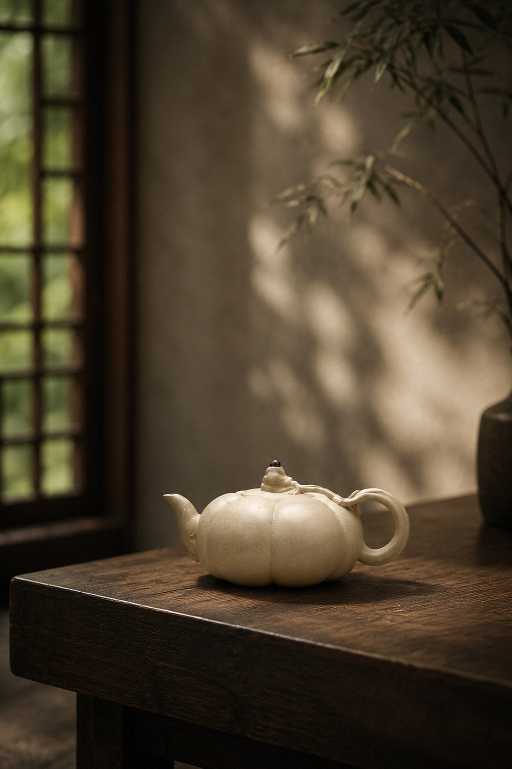 Handmade Sculptural Form Yixing Zisha Teapot – Baiyu Duanni Clay, 120ml