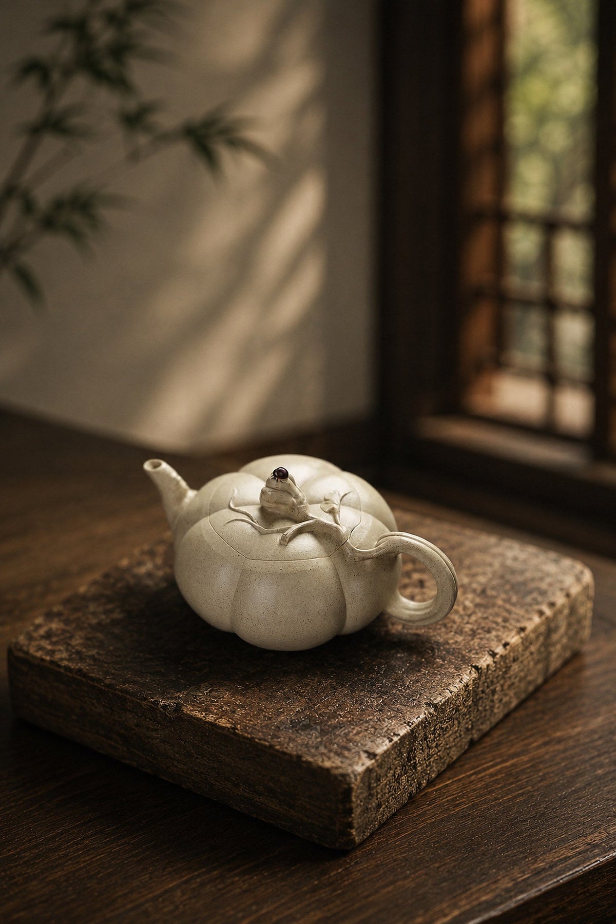 Handmade Sculptural Form Yixing Zisha Teapot – Baiyu Duanni Clay, 120ml