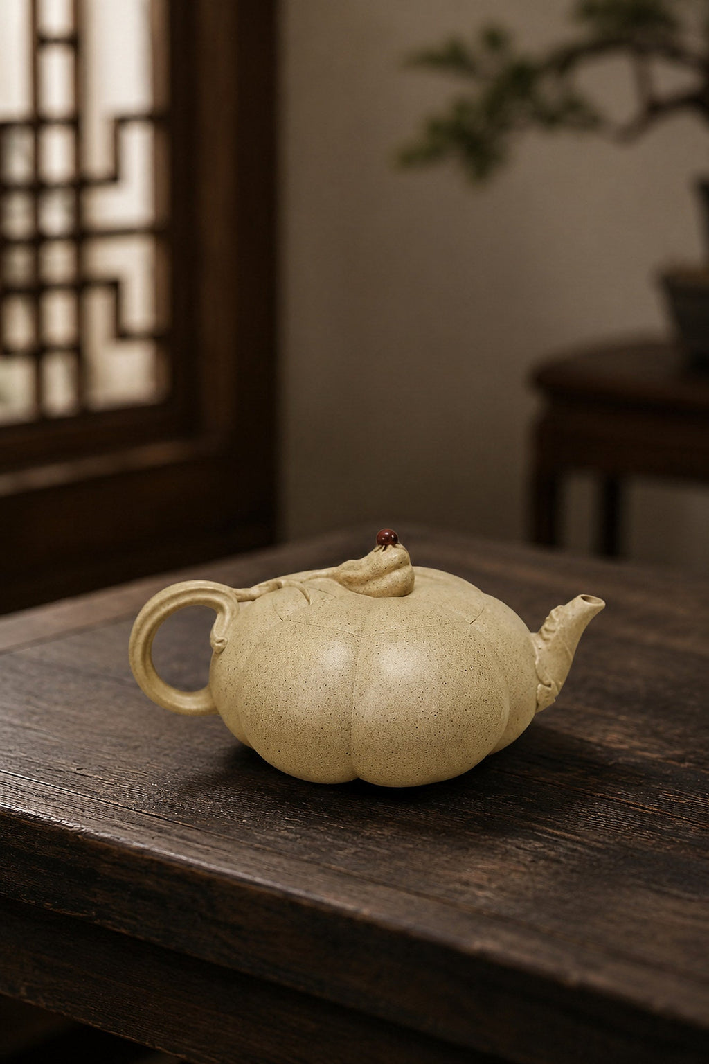 Handmade Sculptural Form Yixing Zisha Teapot – Baiyu Duanni Clay, 120ml