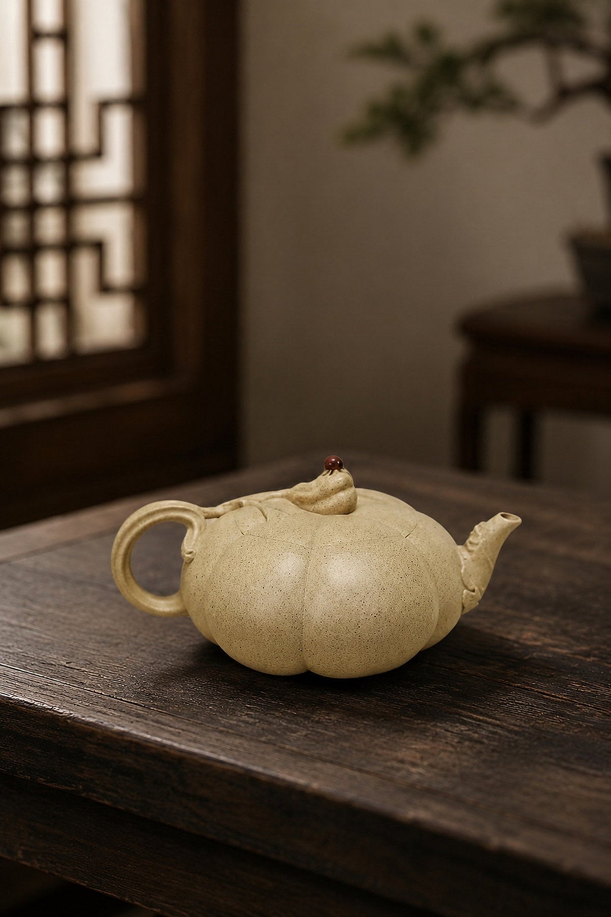 Handmade Sculptural Form Yixing Zisha Teapot – Baiyu Duanni Clay, 120ml