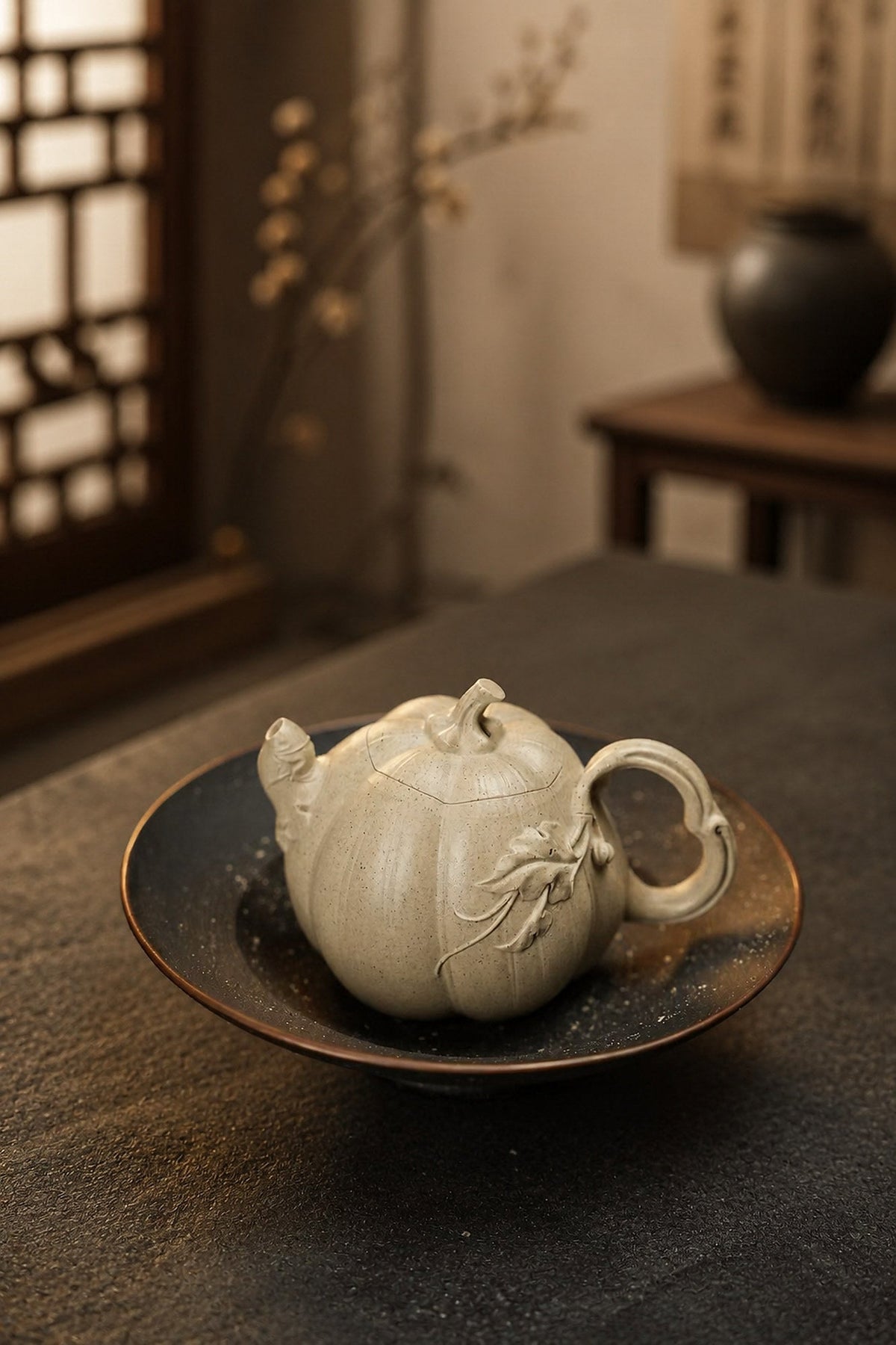 Handmade Sculptural Form Yixing Zisha Teapot – Baiyu Duanni Clay, 150ml – No. 282