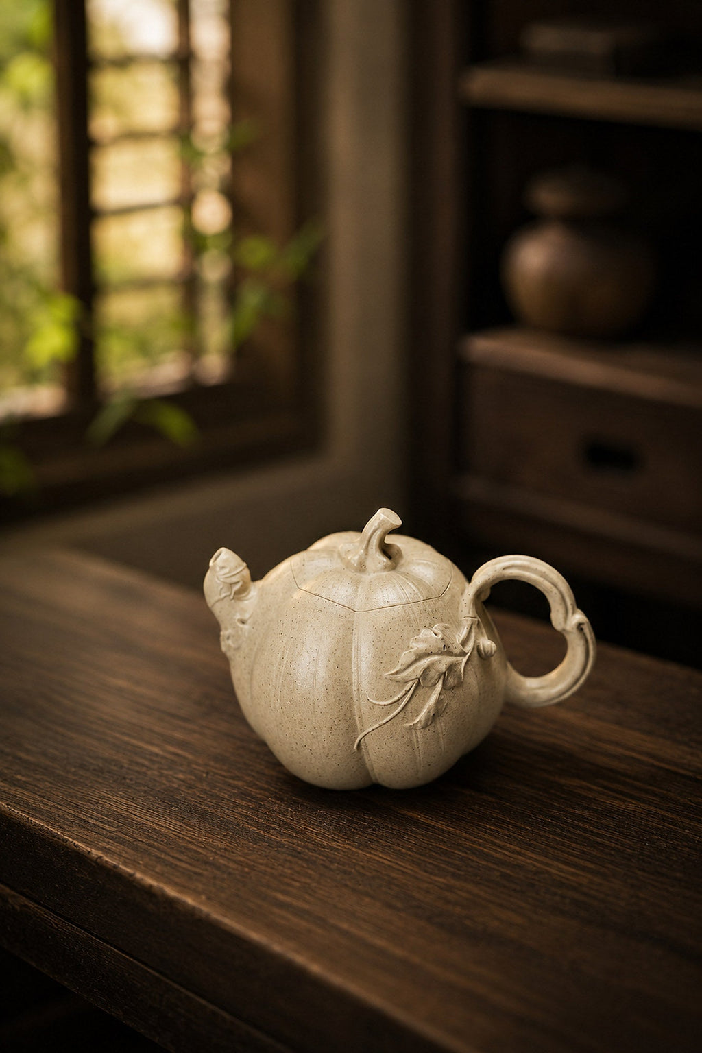 Handmade Sculptural Form Yixing Zisha Teapot – Baiyu Duanni Clay, 150ml – No. 282