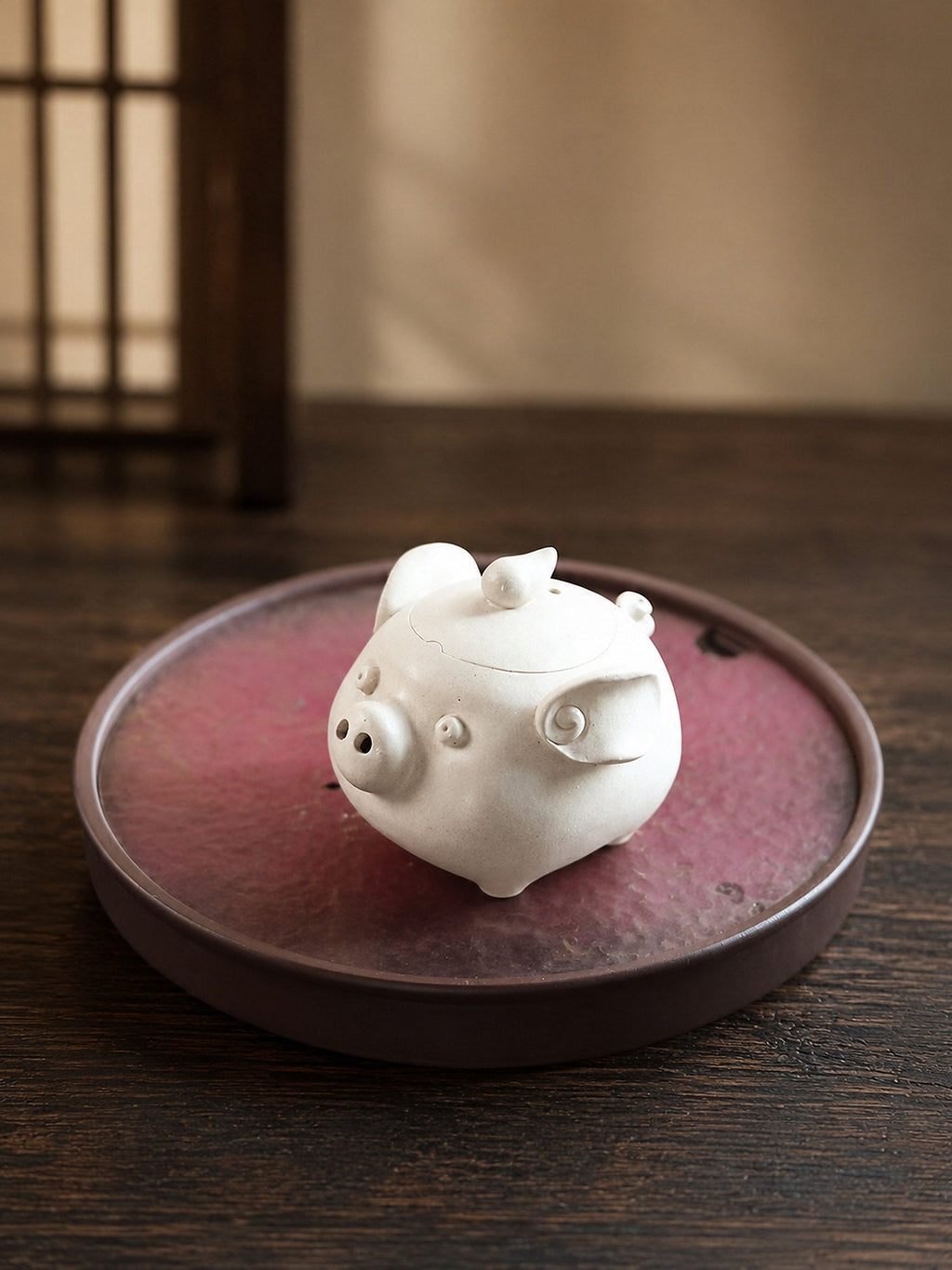 Handmade Sculptural Form Yixing Zisha Teapot – Baiyu Duanni Clay, 150ml – No. 318