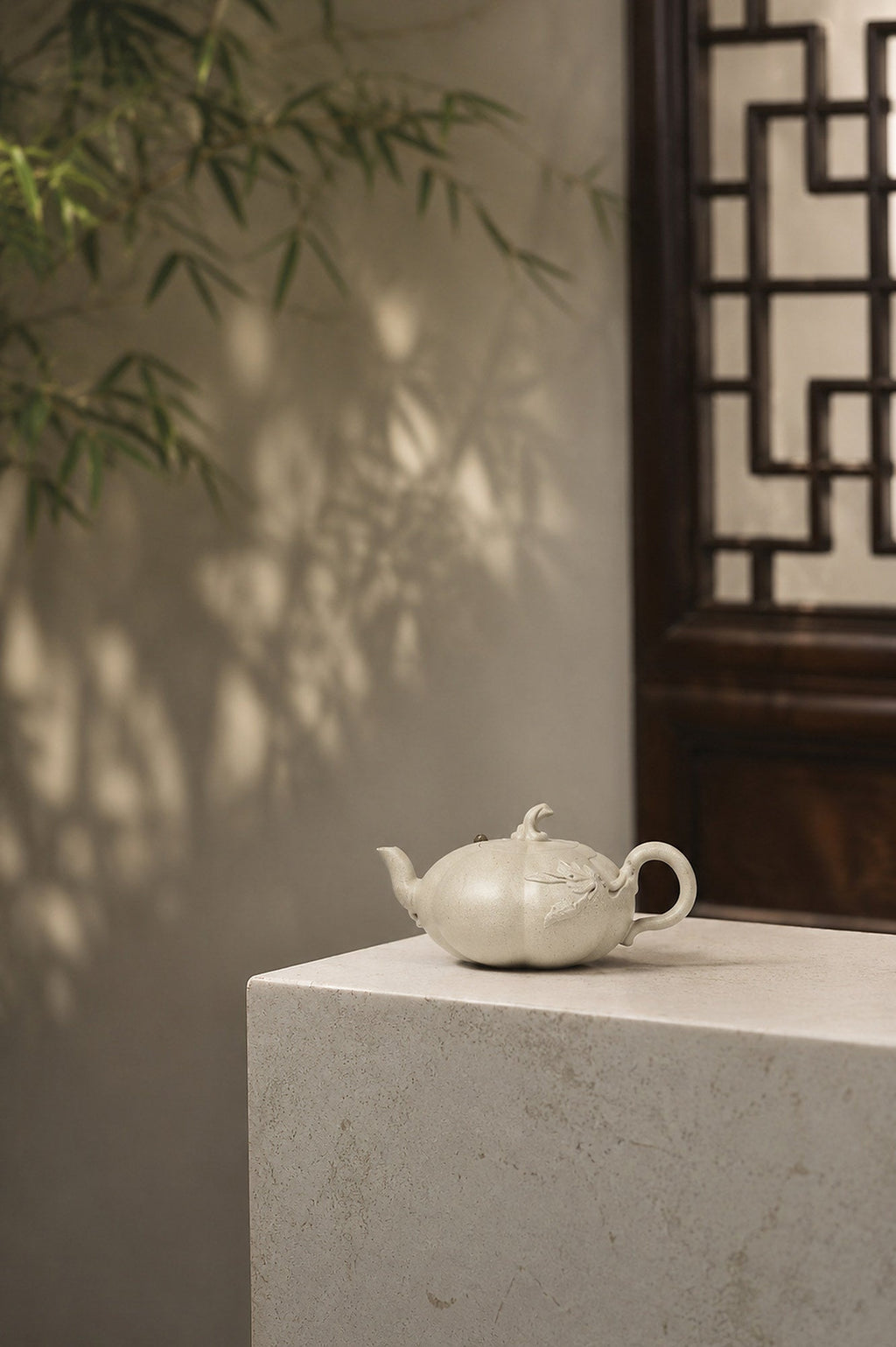 Handmade Pumpkin Form Yixing Zisha Teapot – Baiyu Duanni Clay, 100ml