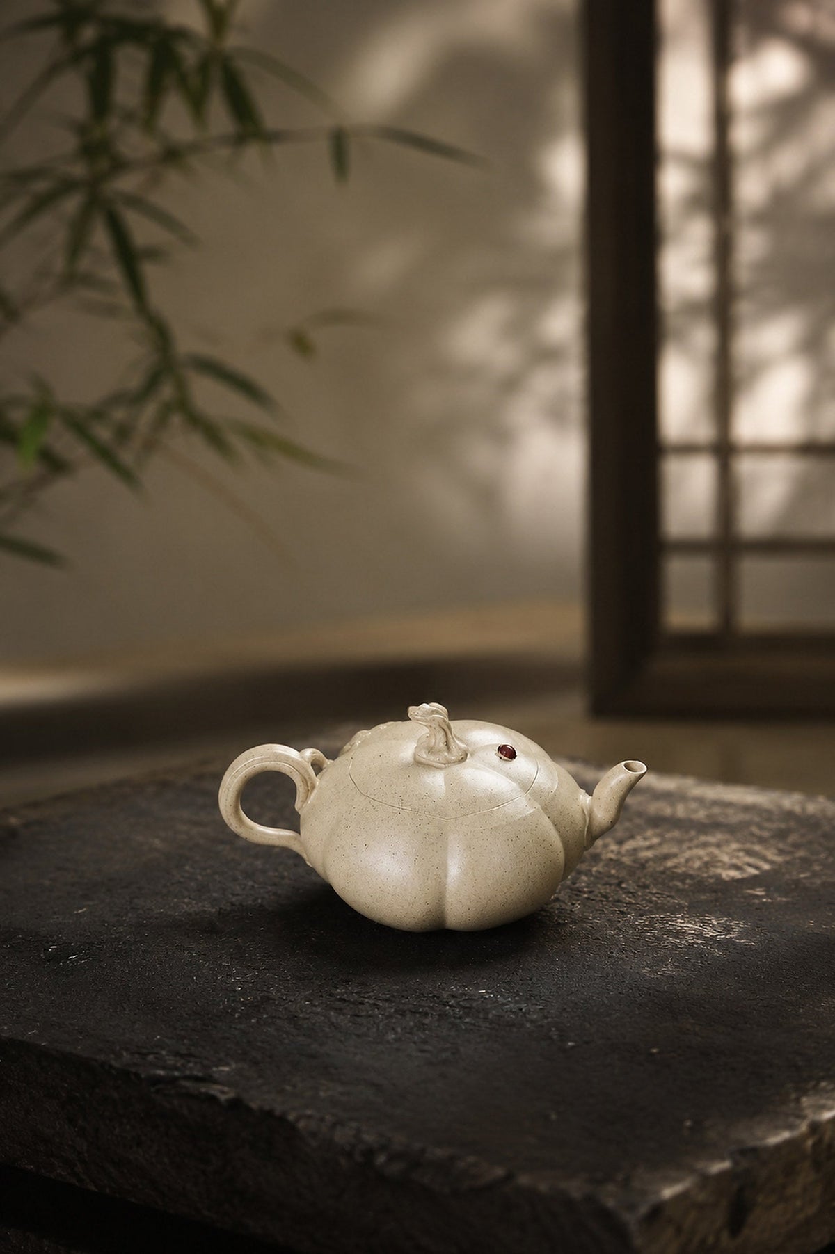 Handmade Pumpkin Form Yixing Zisha Teapot – Baiyu Duanni Clay, 100ml