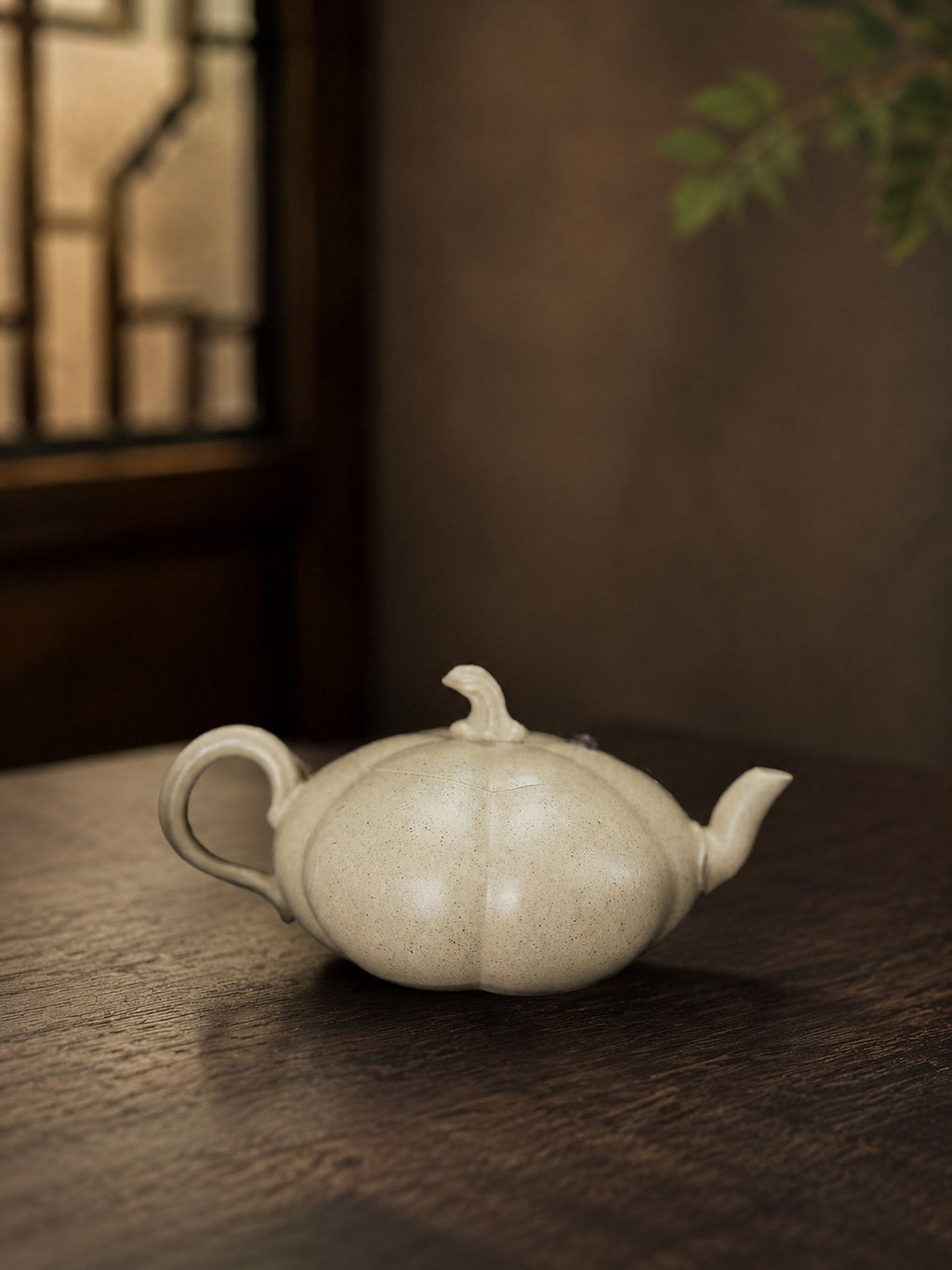 Handmade Pumpkin Form Yixing Zisha Teapot – Baiyu Duanni Clay, 100ml