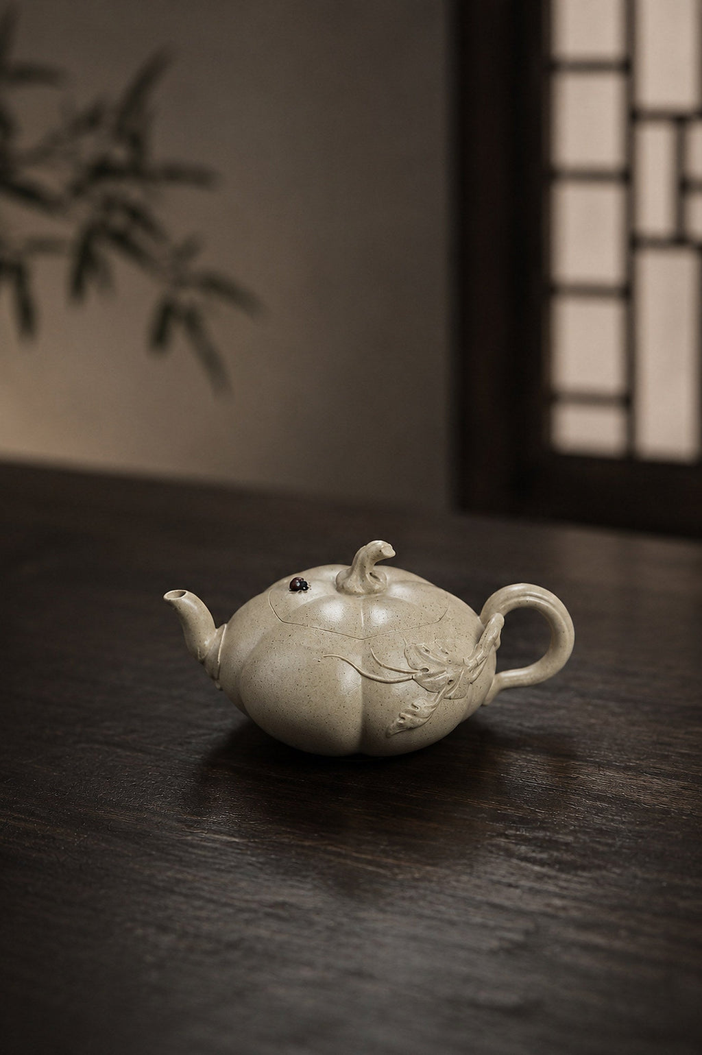 Handmade Pumpkin Form Yixing Zisha Teapot – Baiyu Duanni Clay, 100ml