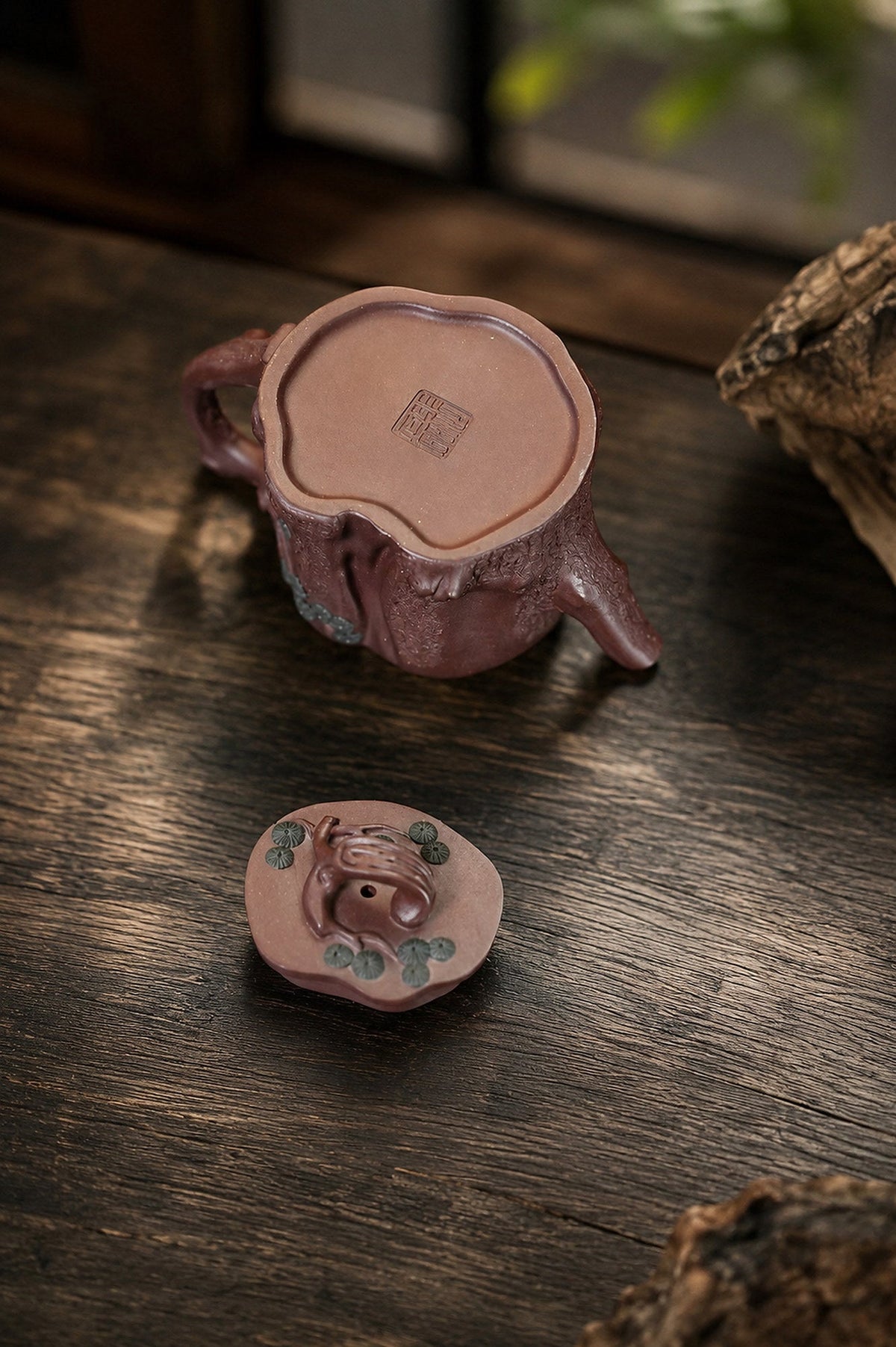 Handmade Sculptural Form Yixing Zisha Teapot – Dicaoqing Zini Clay, 130ml