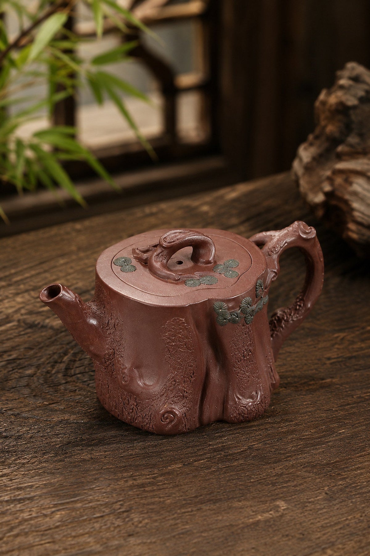 Handmade Sculptural Form Yixing Zisha Teapot – Dicaoqing Zini Clay, 130ml