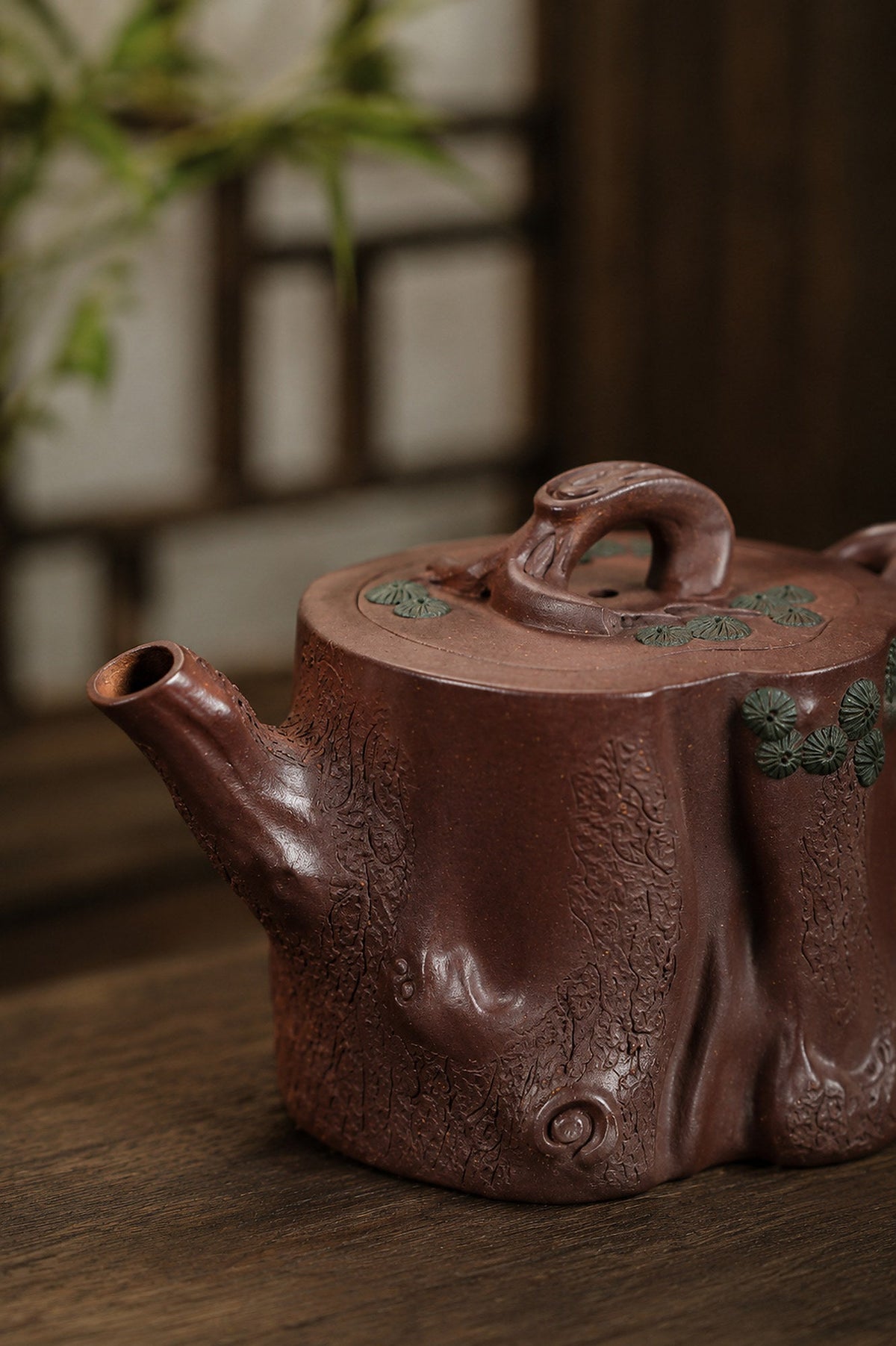 Handmade Sculptural Form Yixing Zisha Teapot – Dicaoqing Zini Clay, 130ml