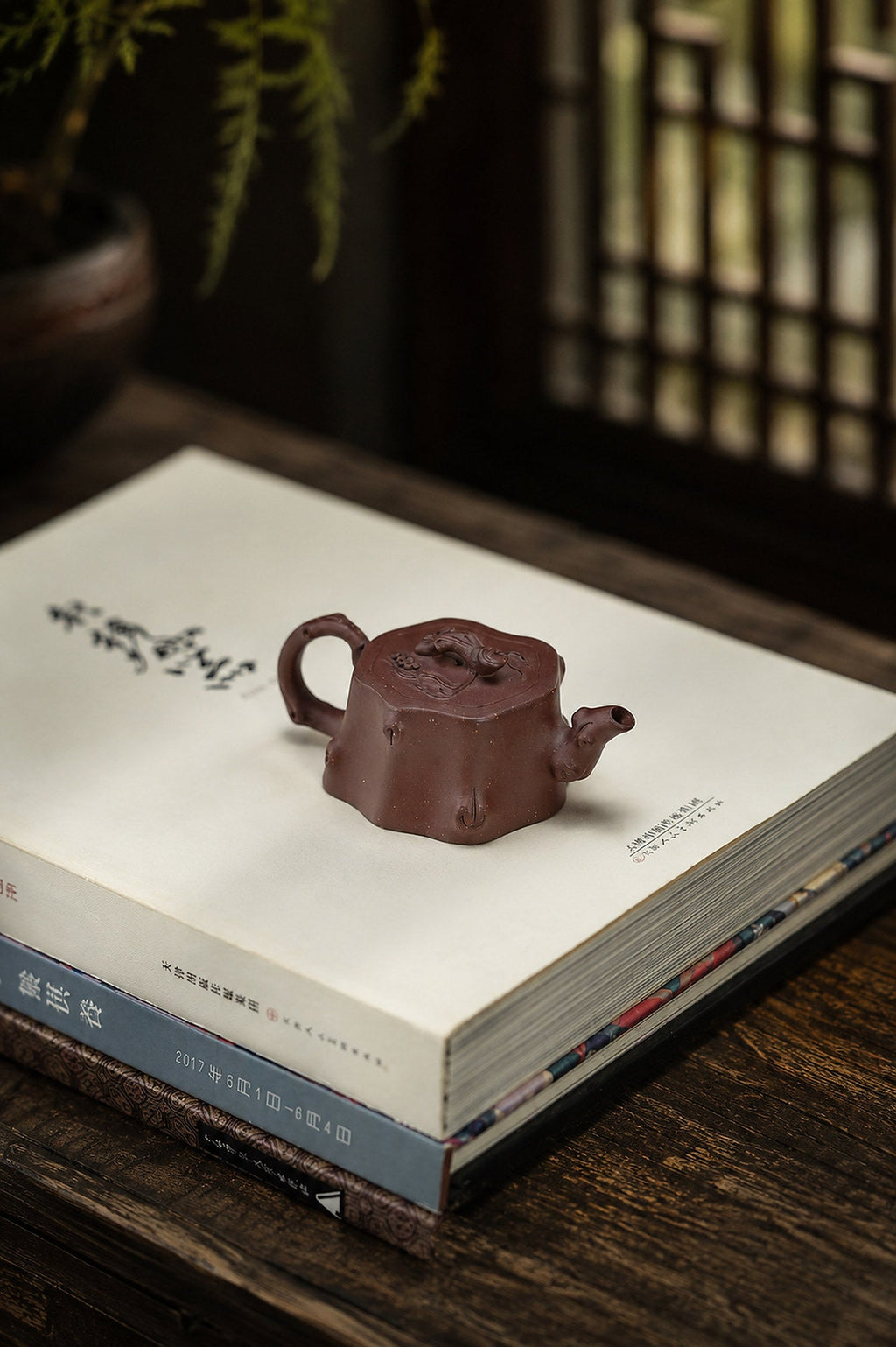 Handmade Sculptural Form Yixing Zisha Teapot – Dicaoqing Zini Clay, 50ml