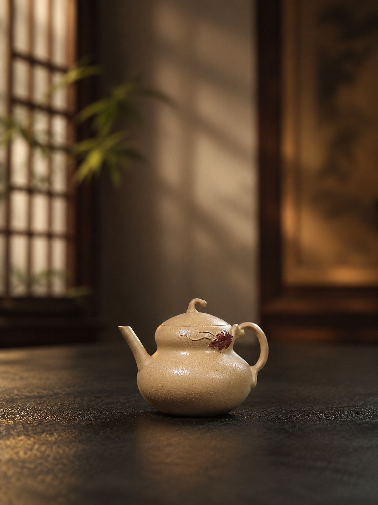 Handmade Gourd Form Yixing Zisha Teapot – Duanni Clay, 160ml