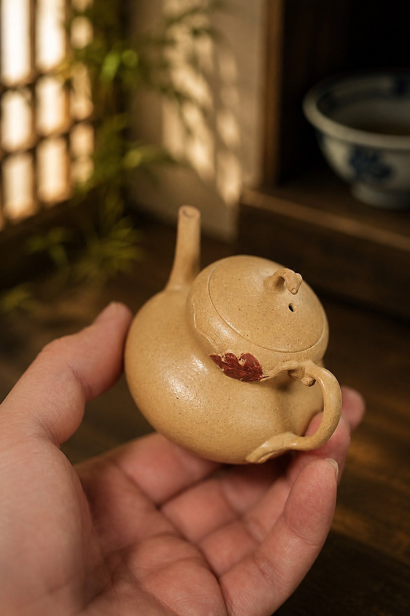 Handmade Gourd Form Yixing Zisha Teapot – Duanni Clay, 160ml