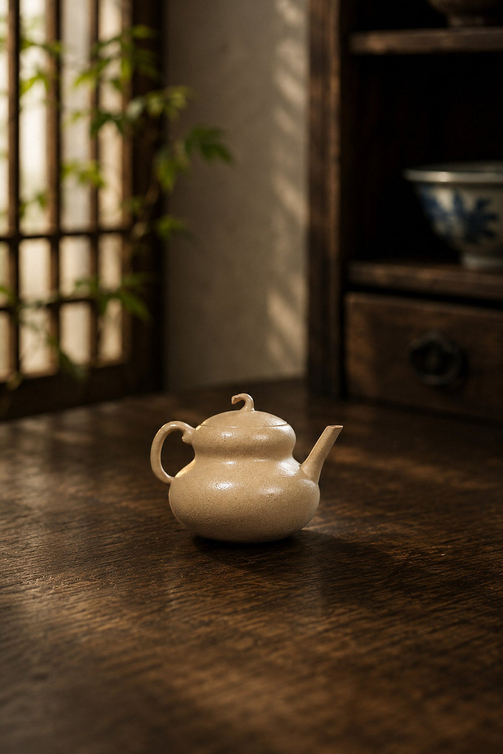 Handmade Gourd Form Yixing Zisha Teapot – Duanni Clay, 160ml