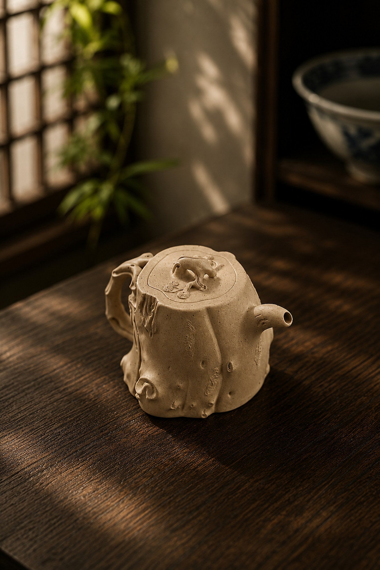 Handmade Sculptural Form Yixing Zisha Teapot – Duanni Clay, 200ml – No. 290