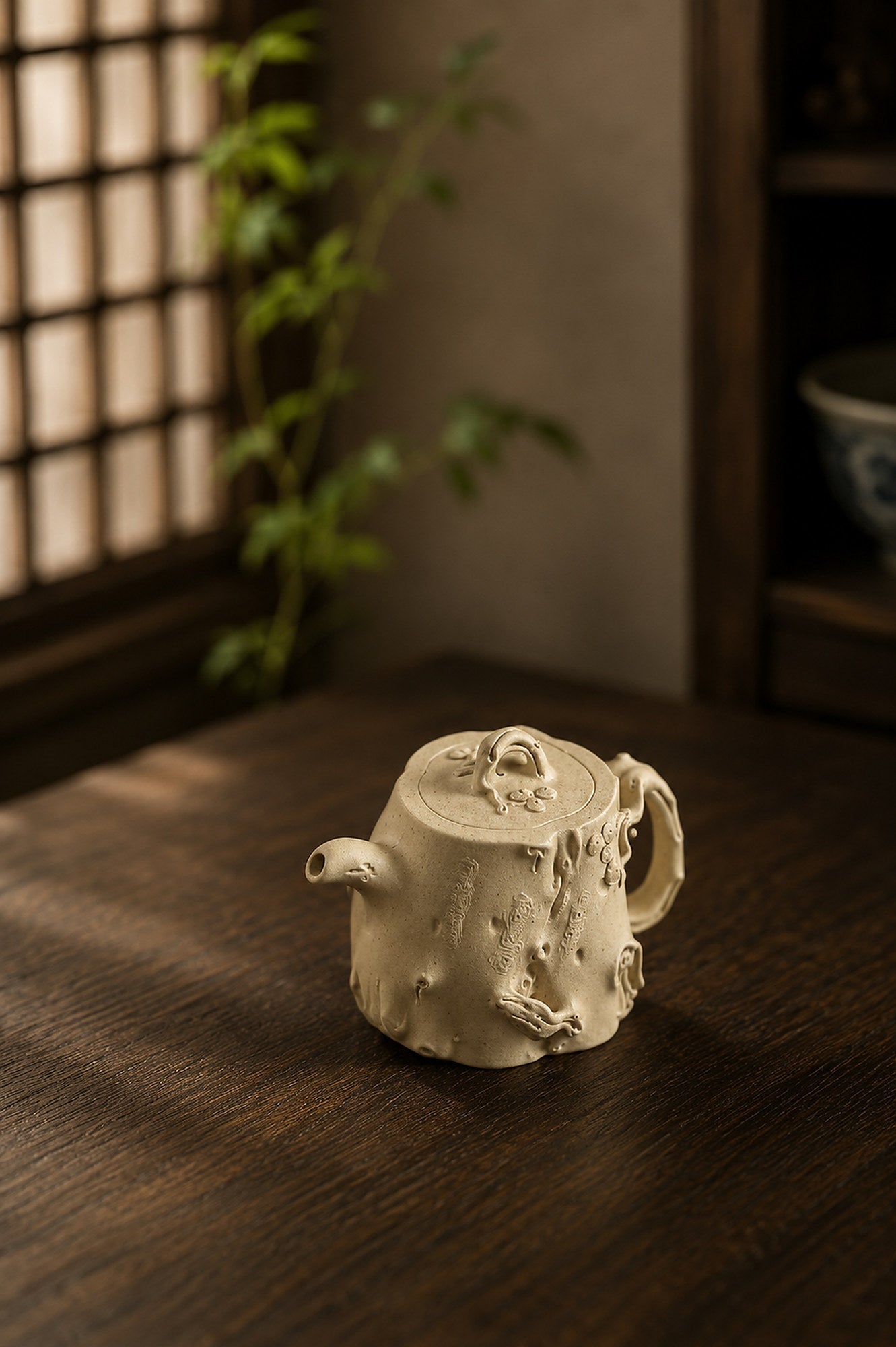 Handmade Sculptural Form Yixing Zisha Teapot – Duanni Clay, 200ml – No. 290
