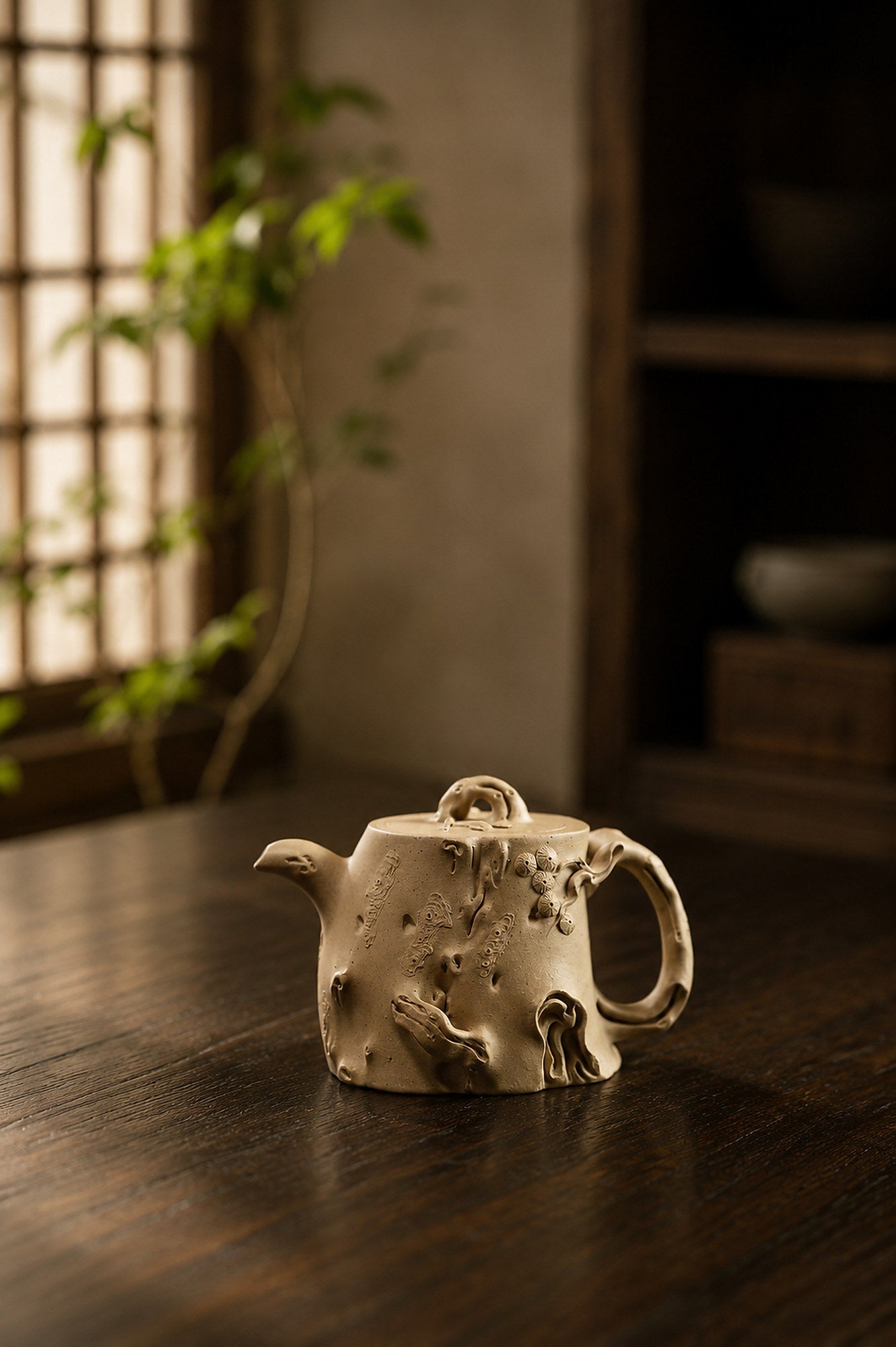 Handmade Sculptural Form Yixing Zisha Teapot – Duanni Clay, 200ml – No. 290
