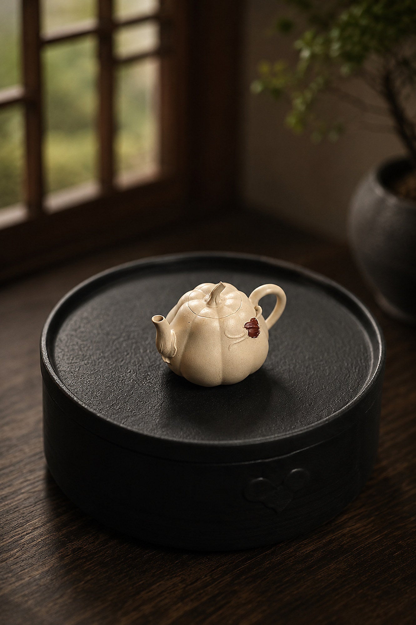 Handmade Pumpkin Form Yixing Zisha Teapot – Duanni Clay, 100ml