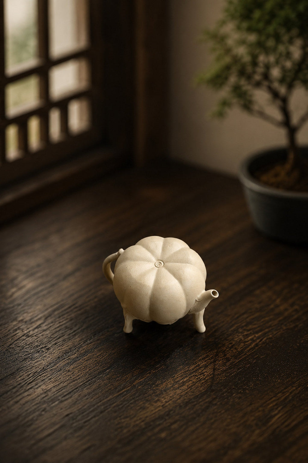 Handmade Pumpkin Form Yixing Zisha Teapot – Duanni Clay, 100ml