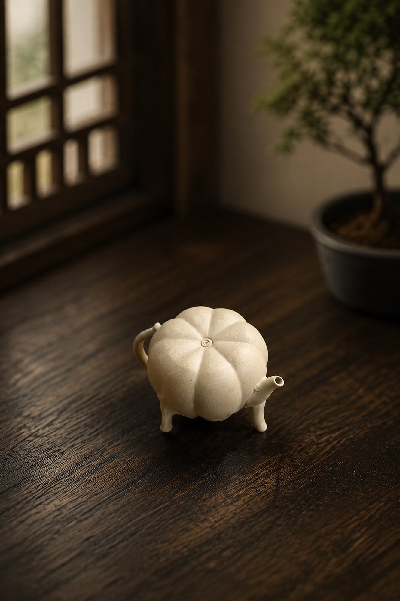 Handmade Pumpkin Form Yixing Zisha Teapot – Duanni Clay, 100ml