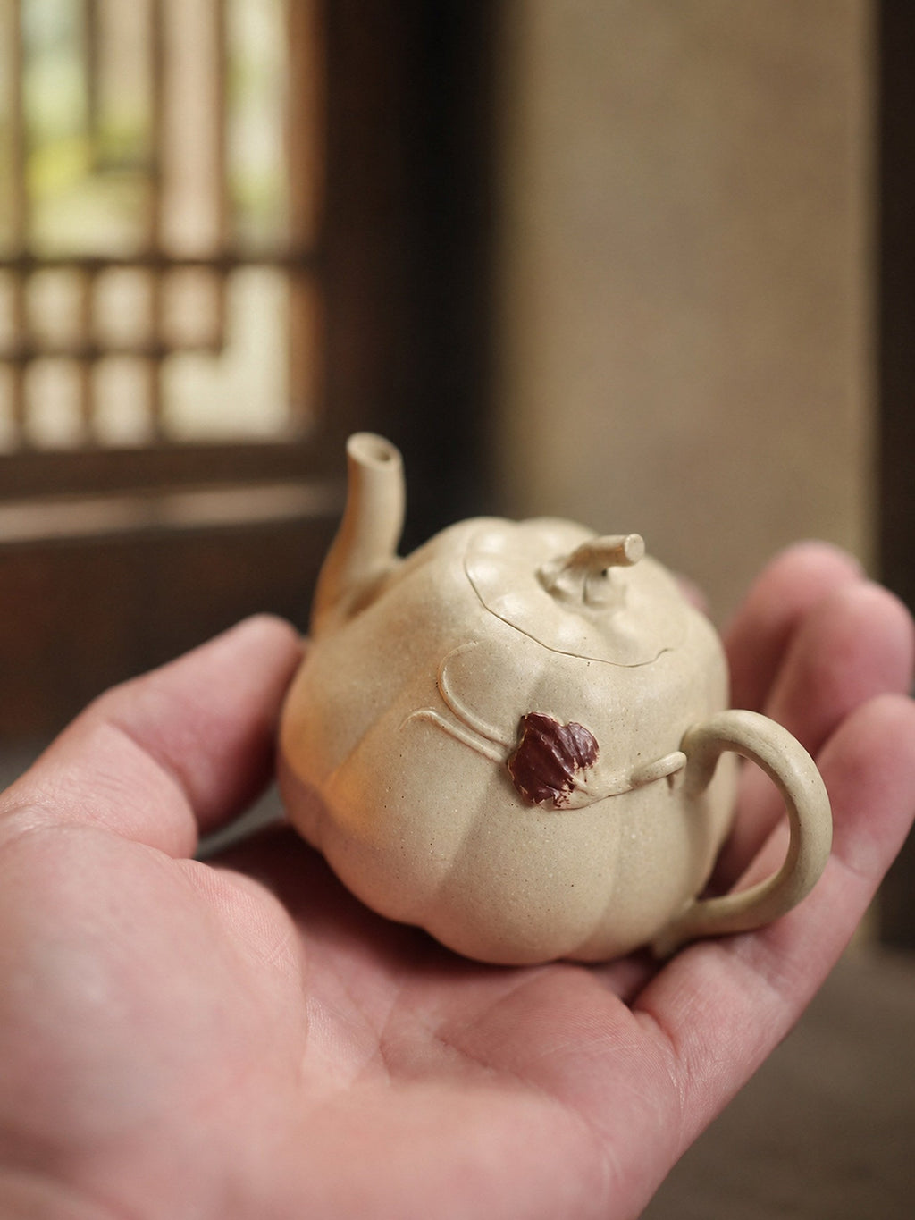 Handmade Pumpkin Form Yixing Zisha Teapot – Duanni Clay, 100ml