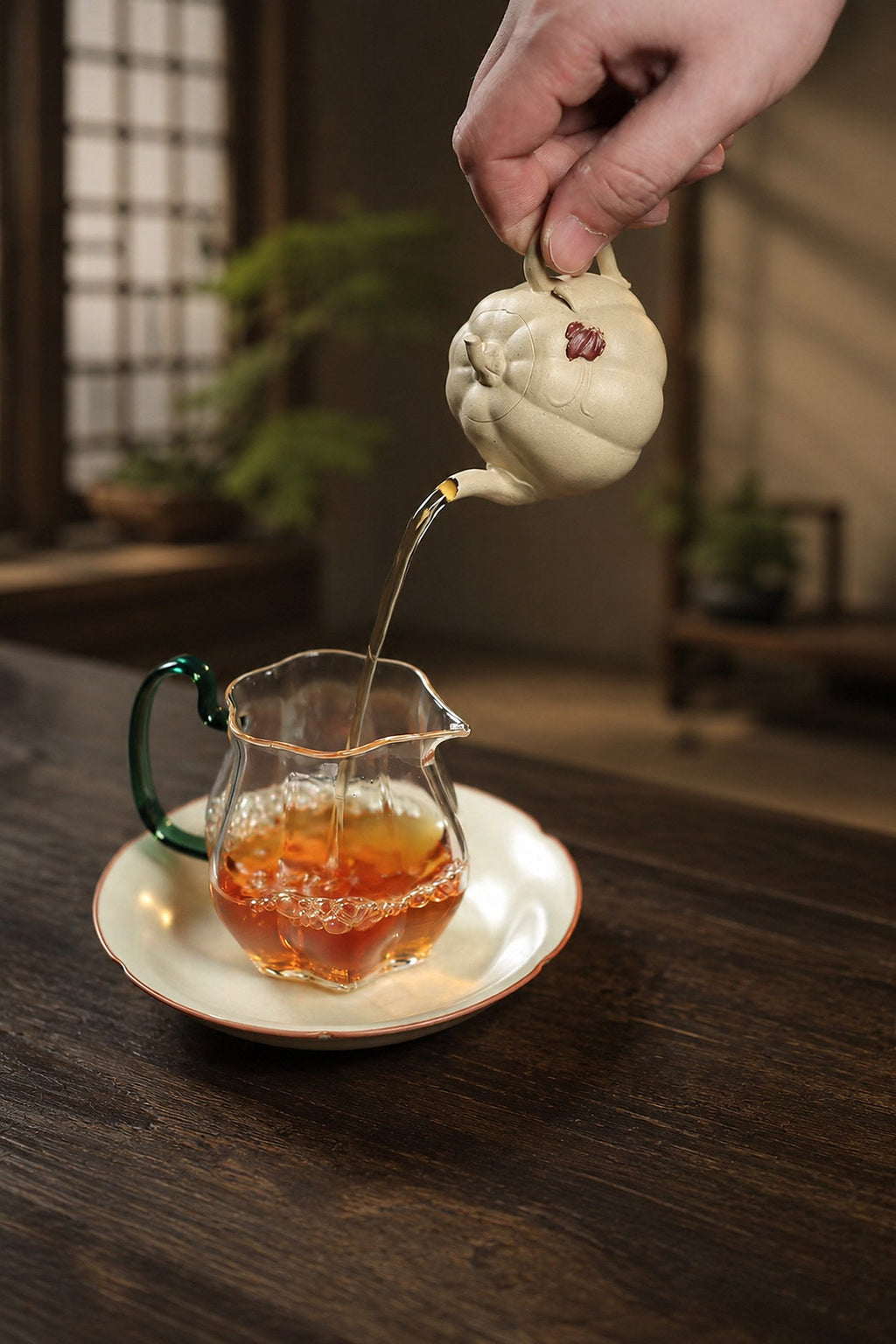 Handmade Pumpkin Form Yixing Zisha Teapot – Duanni Clay, 100ml