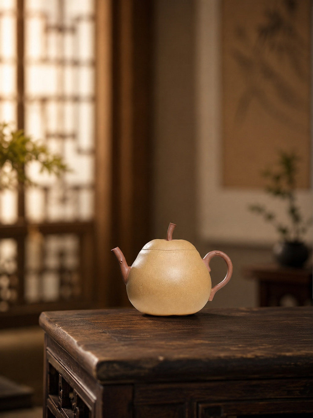 Handmade Sculptural Form Yixing Zisha Teapot – Duanni Clay, 160ml