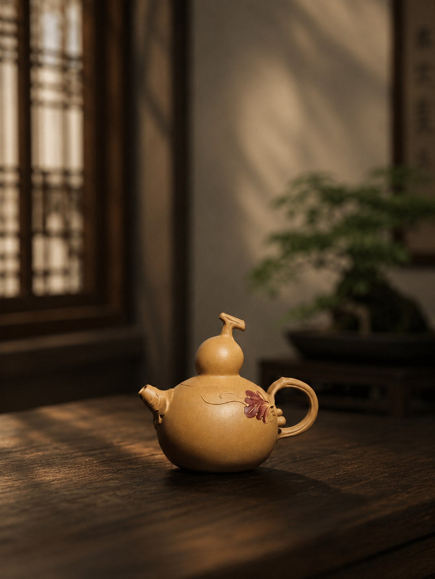 Handmade Gourd Form Yixing Zisha Teapot – Duanni Clay, 130ml