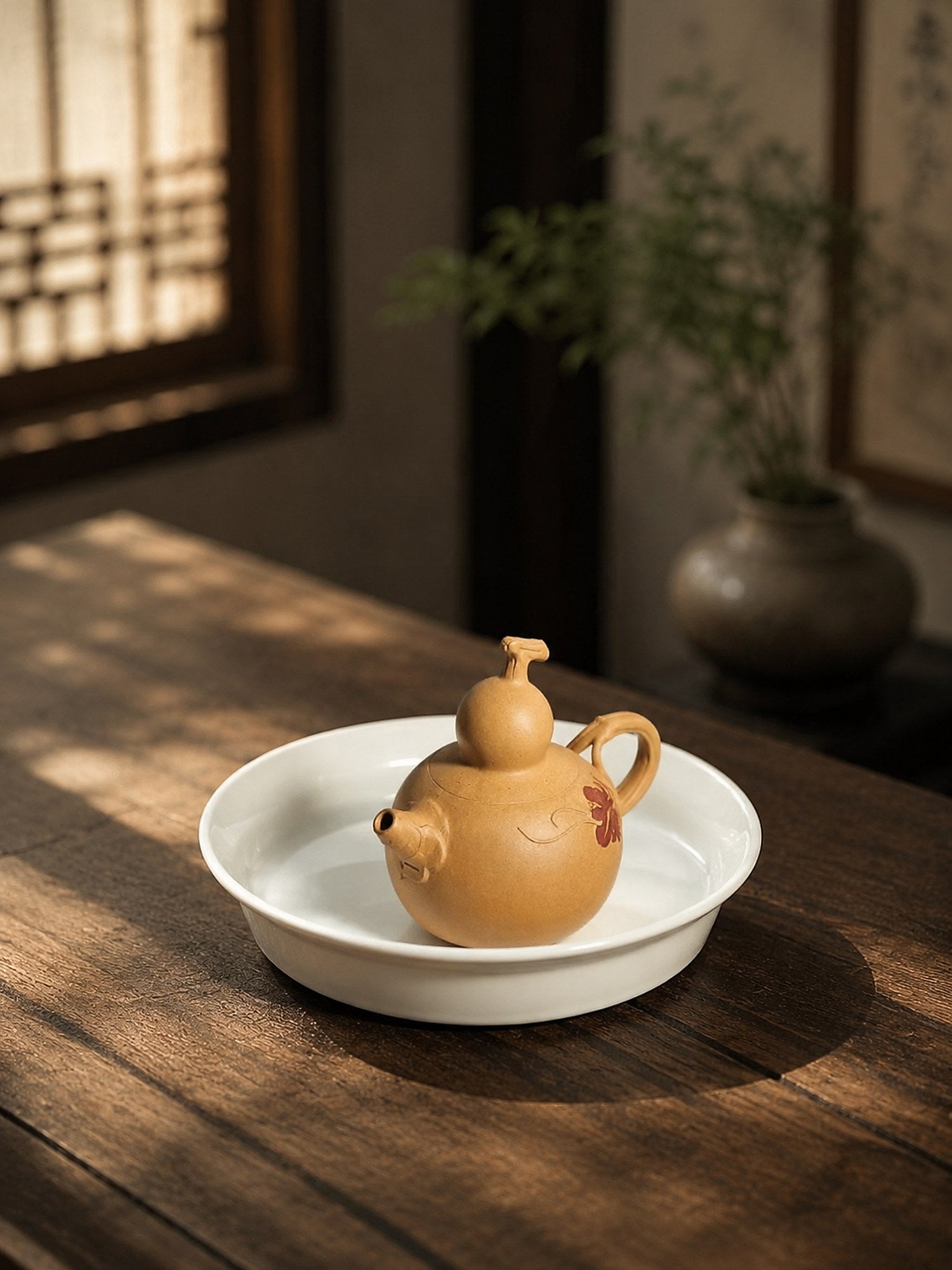 Handmade Gourd Form Yixing Zisha Teapot – Duanni Clay, 130ml