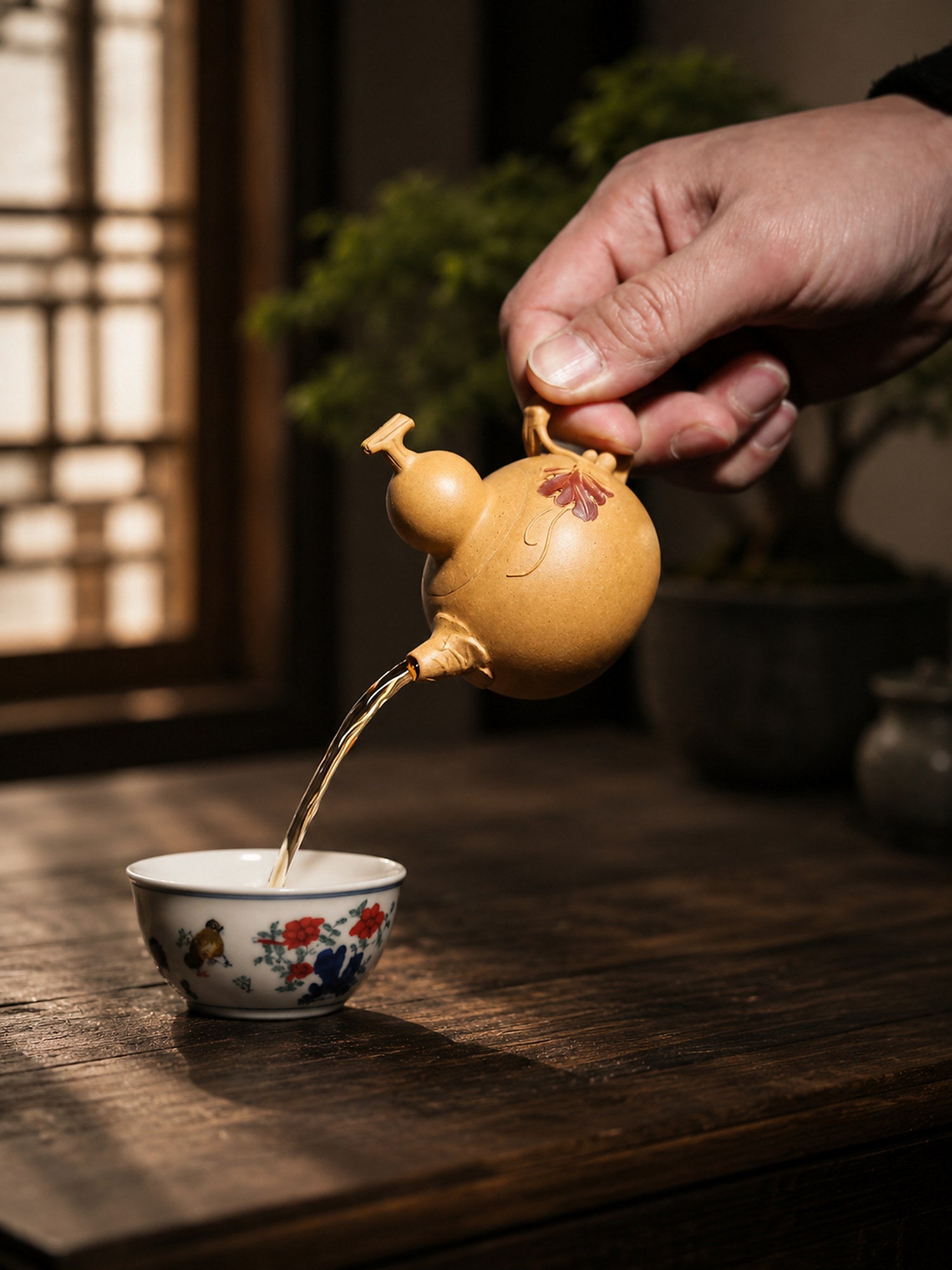 Handmade Gourd Form Yixing Zisha Teapot – Duanni Clay, 130ml