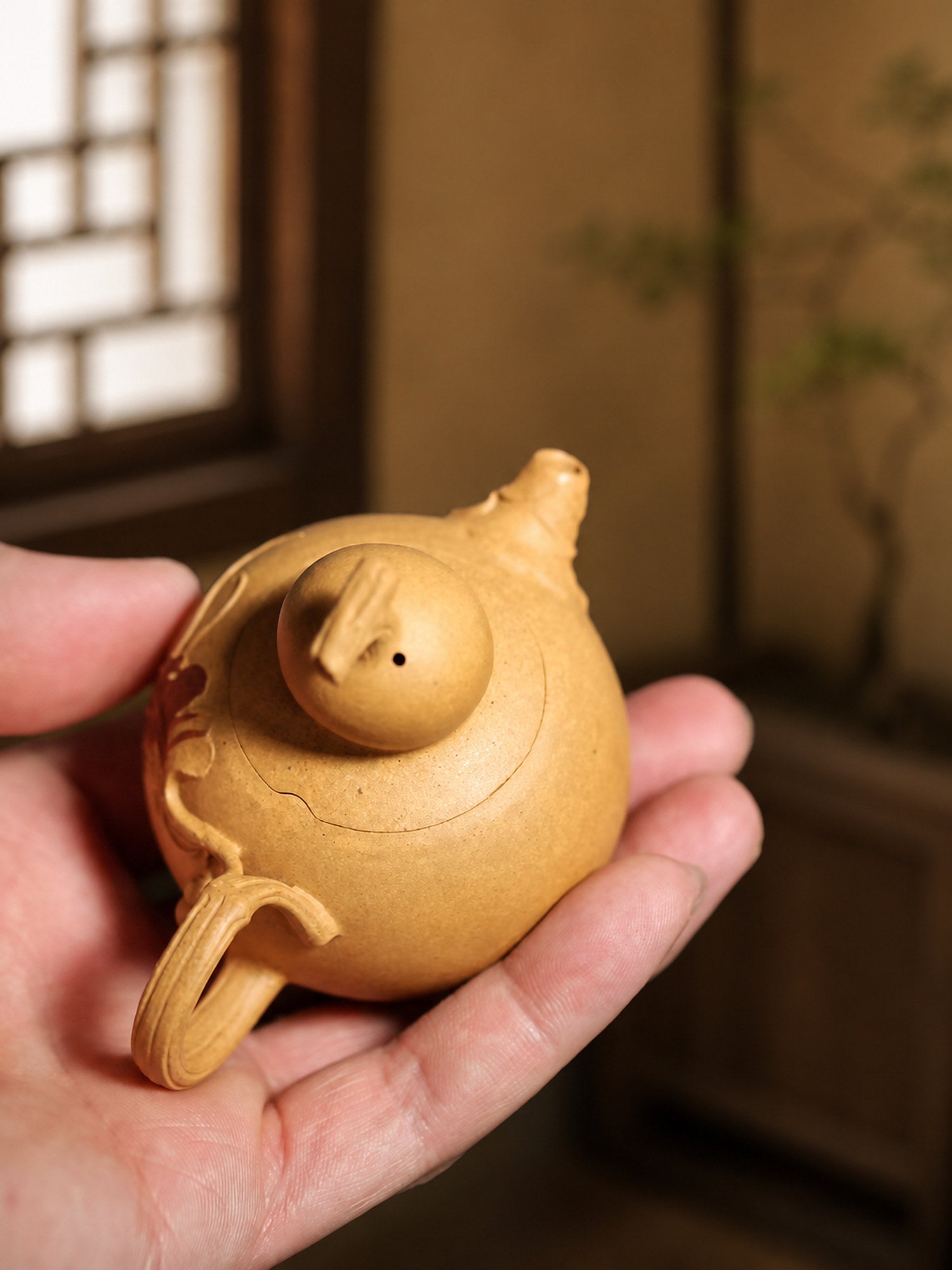Handmade Gourd Form Yixing Zisha Teapot – Duanni Clay, 130ml