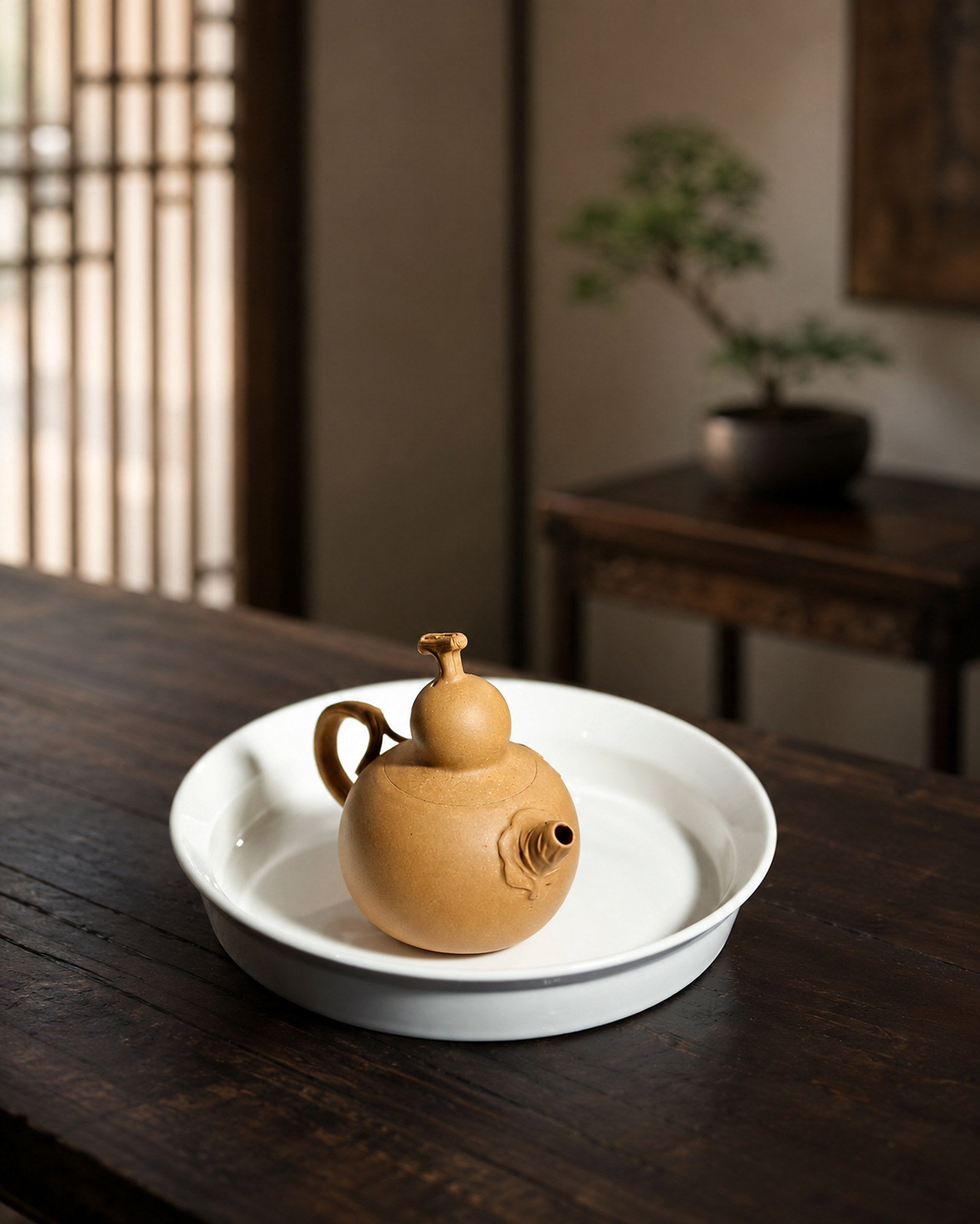 Handmade Gourd Form Yixing Zisha Teapot – Duanni Clay, 130ml