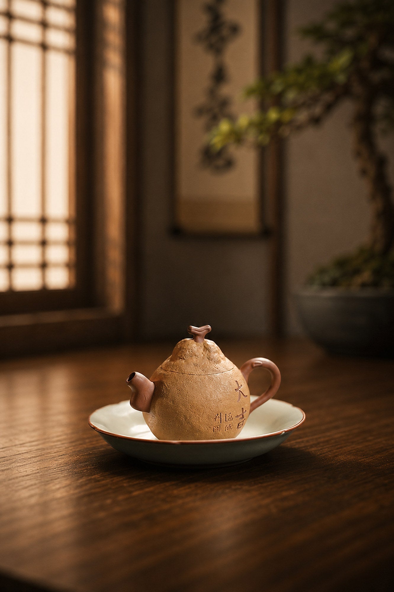 Handmade Sculptural Form Yixing Zisha Teapot – Duanni Clay, 150ml – No. 314