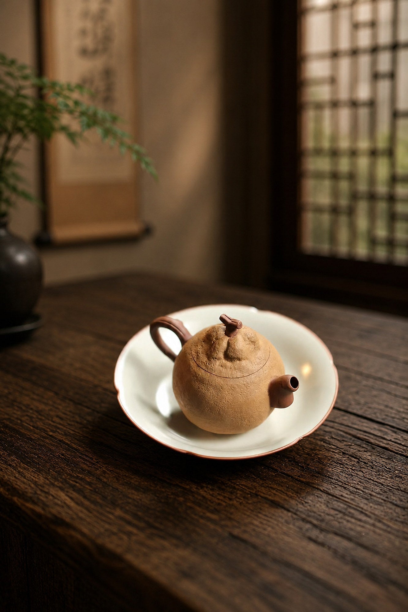 Handmade Sculptural Form Yixing Zisha Teapot – Duanni Clay, 150ml – No. 314