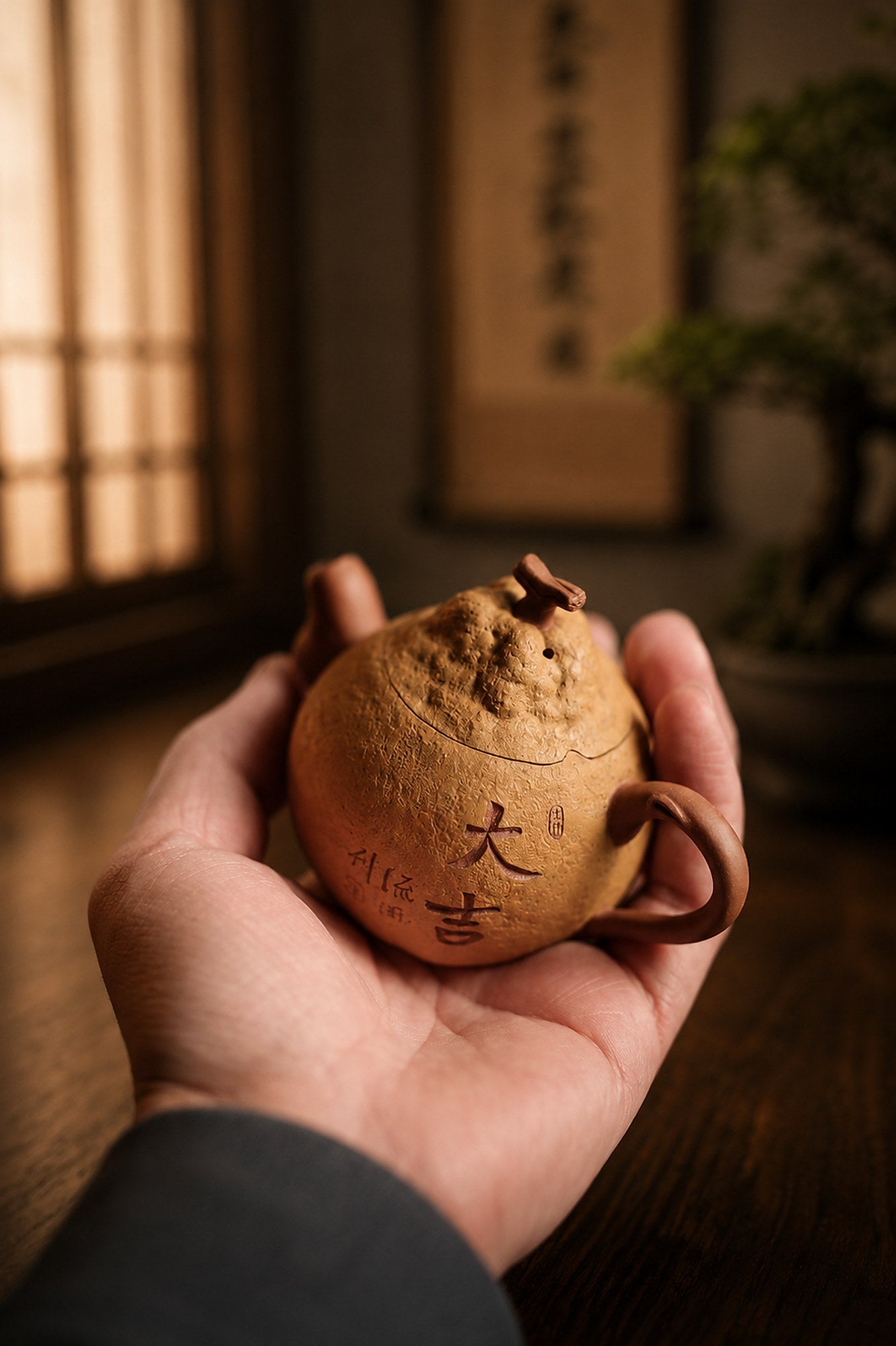 Handmade Sculptural Form Yixing Zisha Teapot – Duanni Clay, 150ml – No. 314