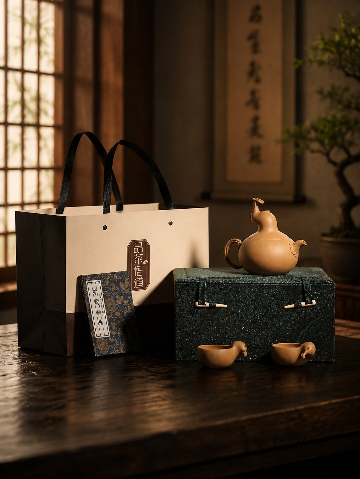 Handmade Sculptural Form Yixing Zisha Teapot – Duanni Clay, 240ml