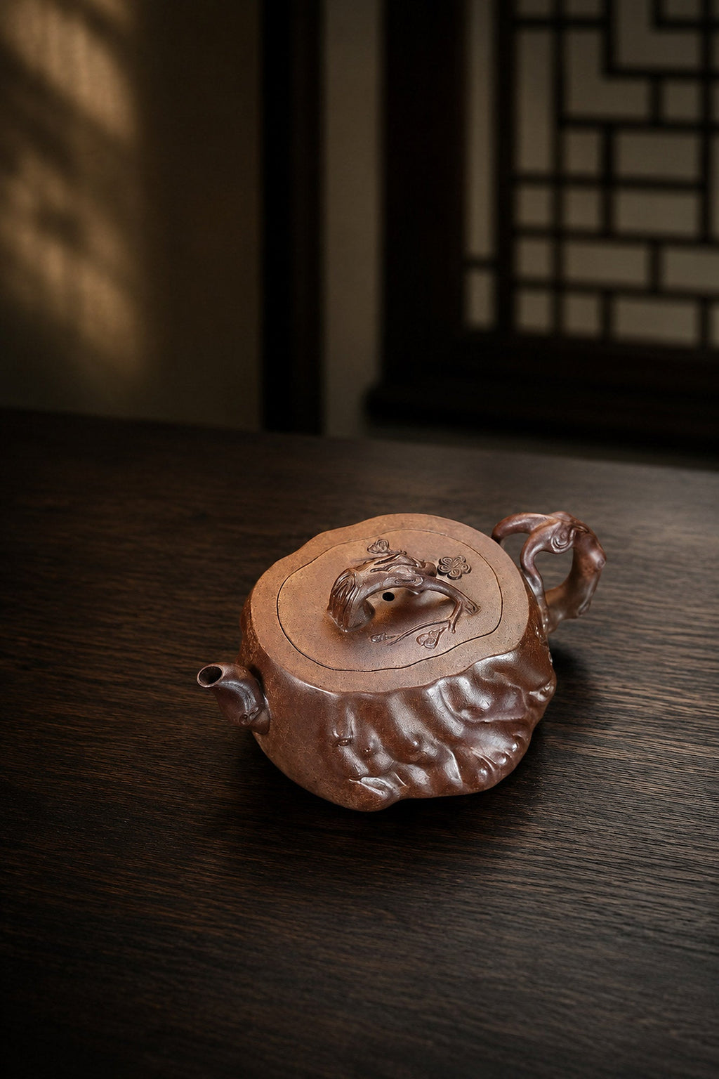 Sculptural Form Yixing Zisha Teapot – Duanni Clay, 140ml