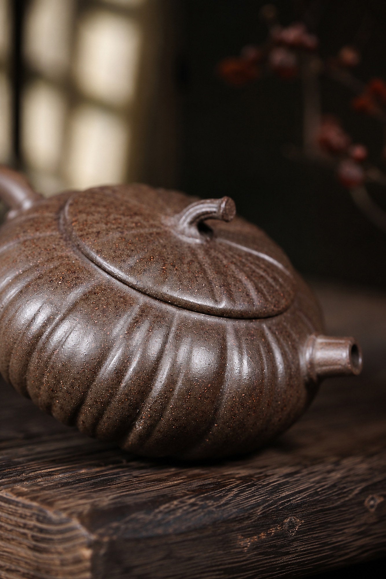 Pumpkin Form Yixing Zisha Teapot – Duanni Clay, 90ml