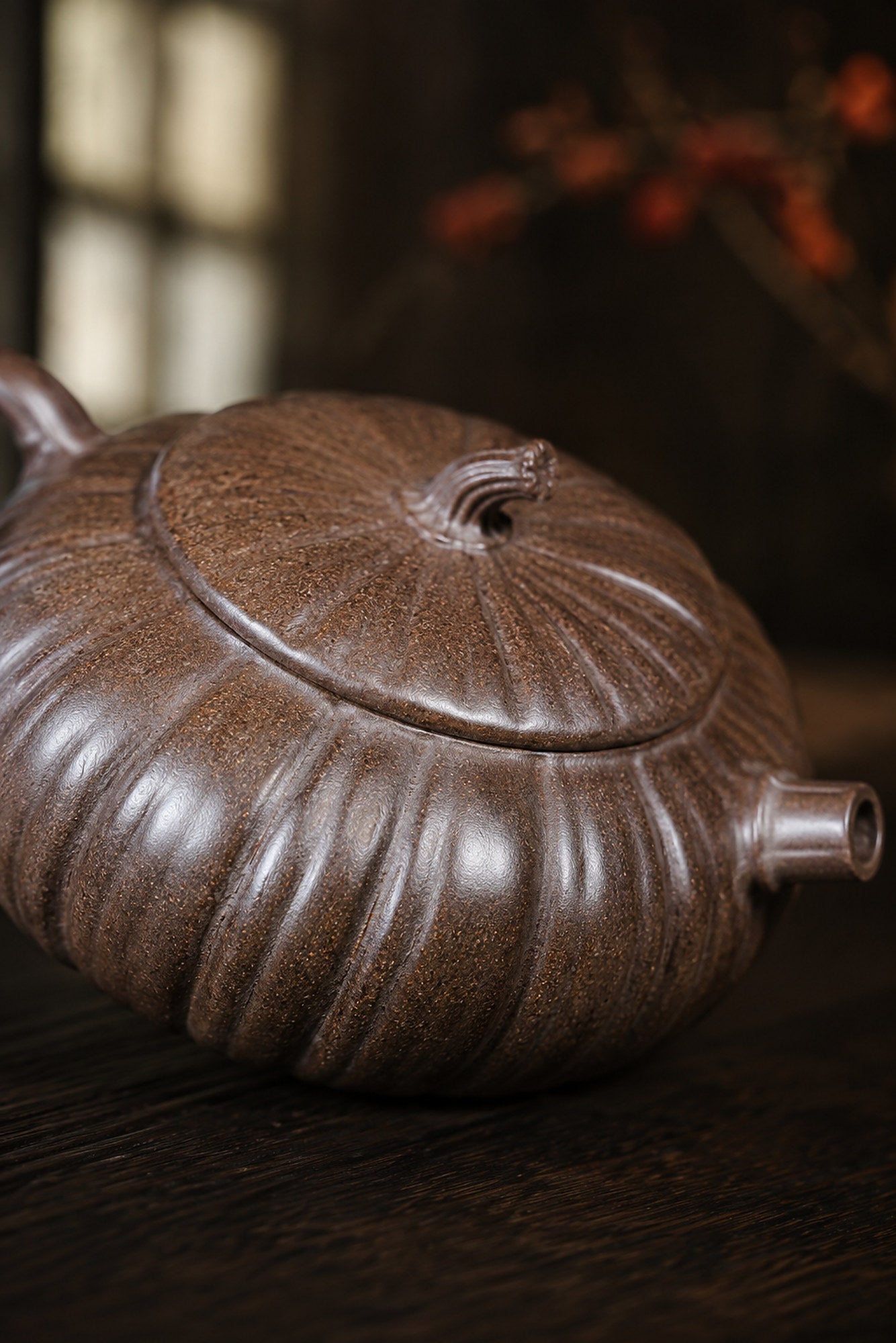 Pumpkin Form Yixing Zisha Teapot – Duanni Clay, 90ml