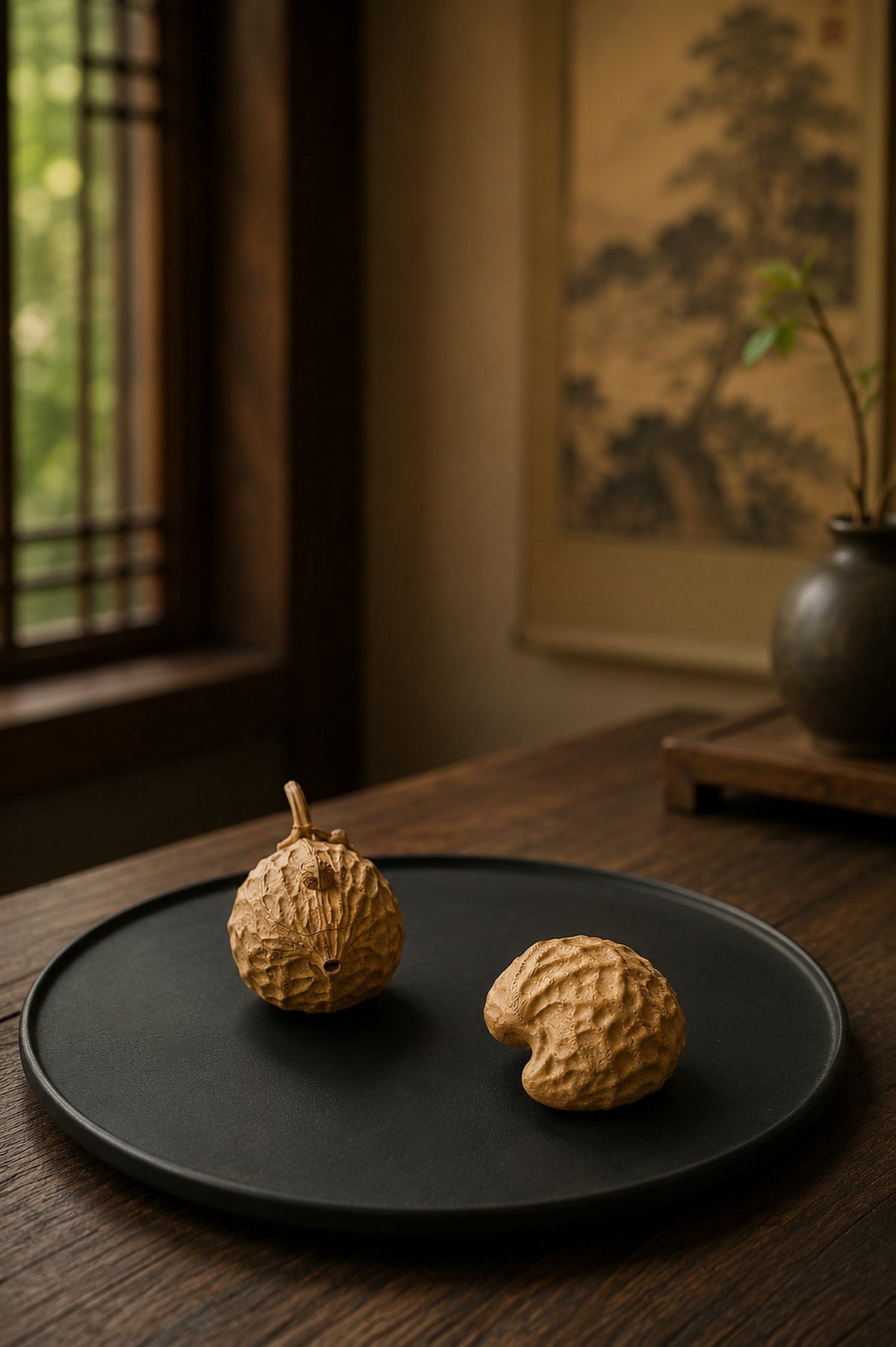 Handmade Sculptural Form Yixing Zisha Teapot – Golden Duanni Clay, 80ml – No. 275